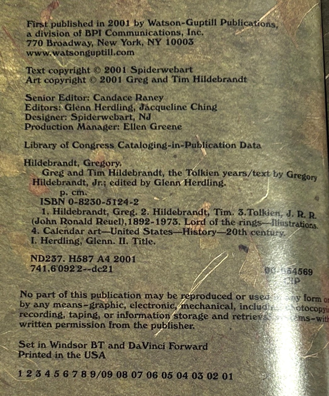 Greg & Tim Hildebrandt: The Tolkien Years 2001 SIGNED x2 Limited Edition #219/1000