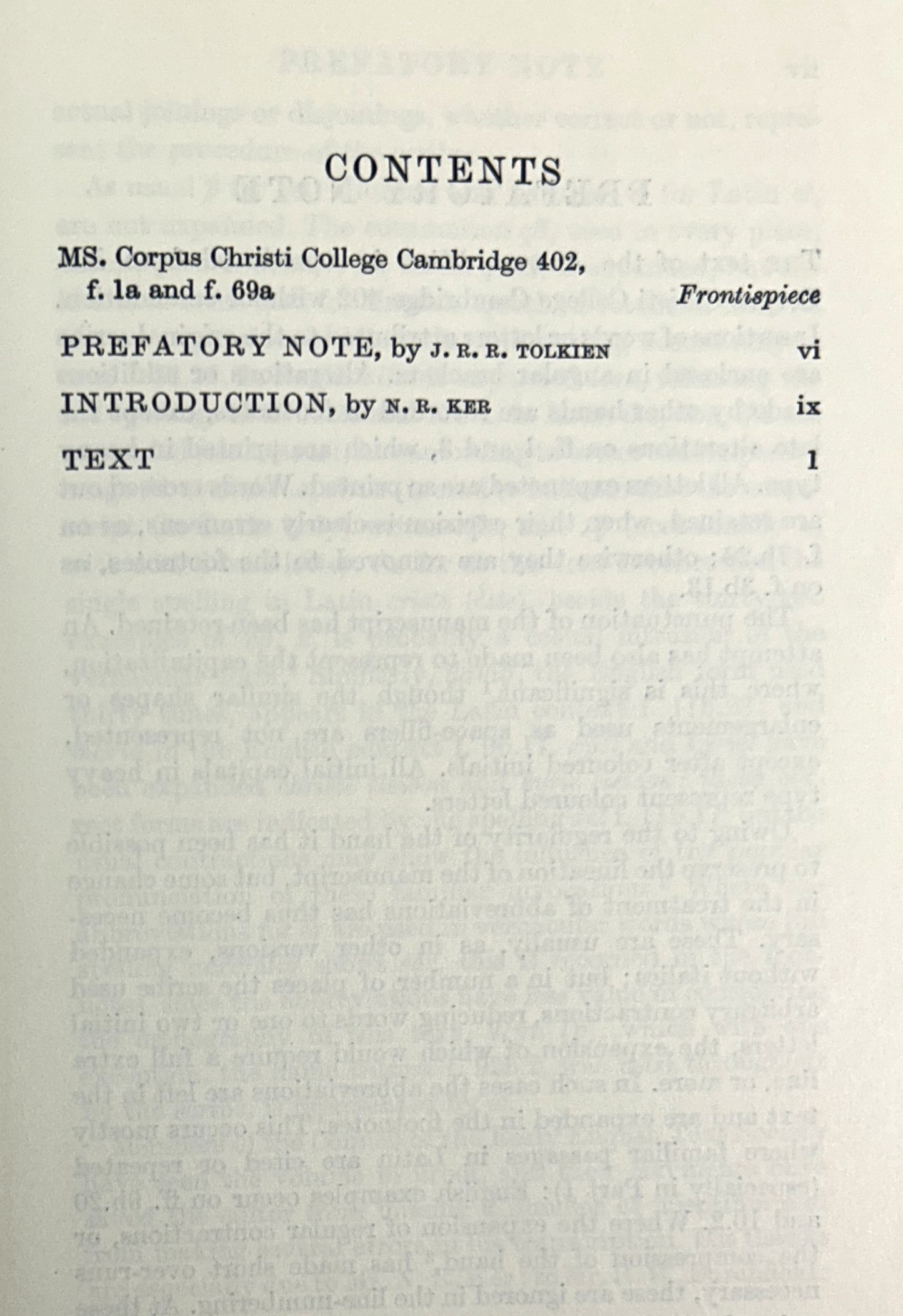 The English Text of the Ancrene Wisse (Anchoress' Guide) by JRR Tolkien 1962 Oxford University Press
