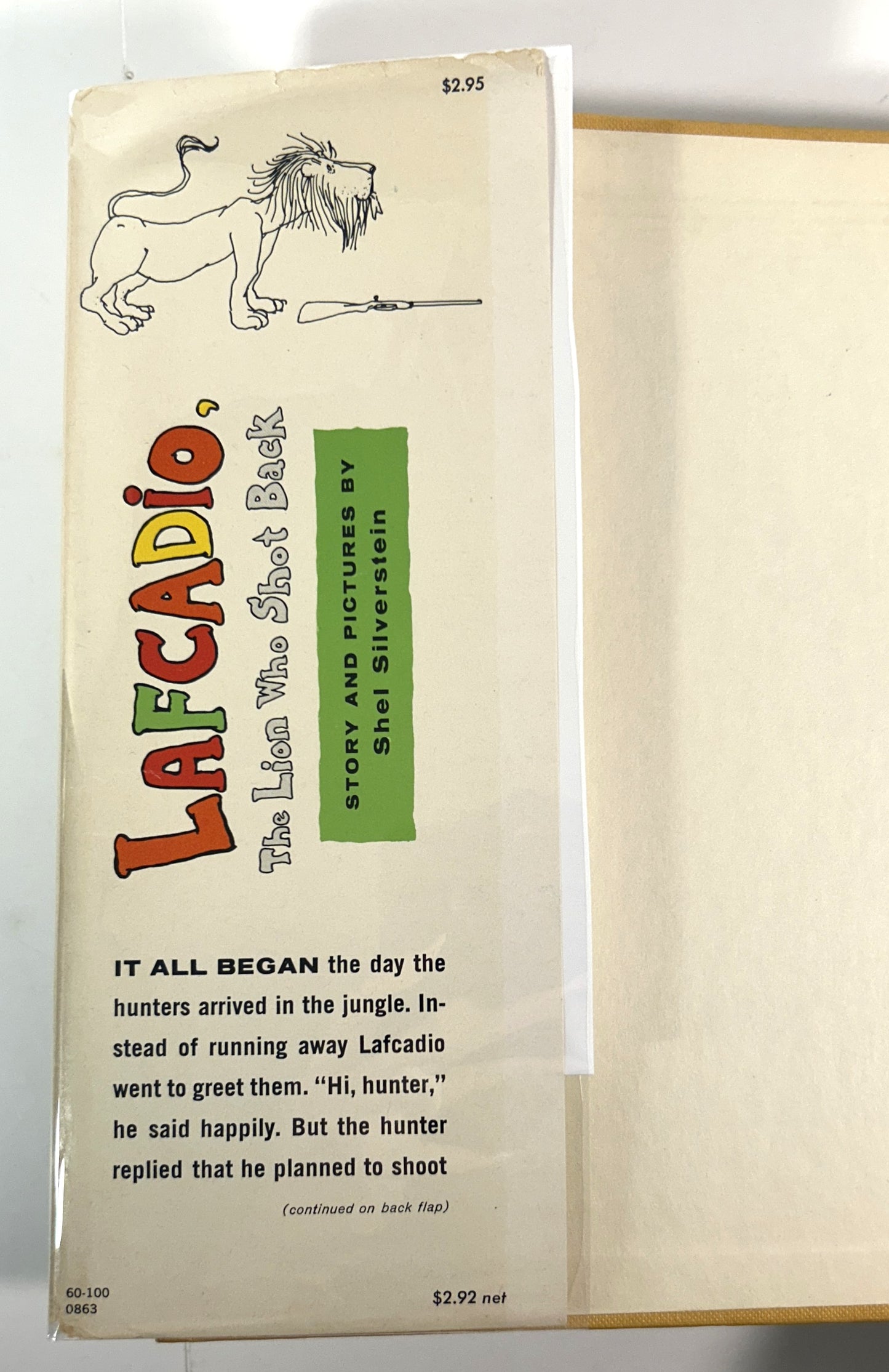 Uncle Shelby's Story of Lafcadio the Lion Who Shot Back by Shel Silverstein 1963 1st Edition