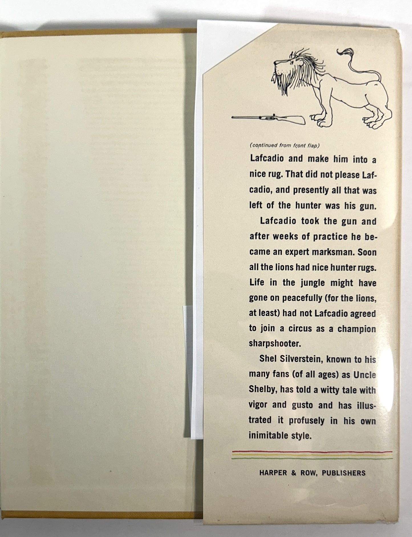 Uncle Shelby's Story of Lafcadio the Lion Who Shot Back by Shel Silverstein 1963 1st Edition