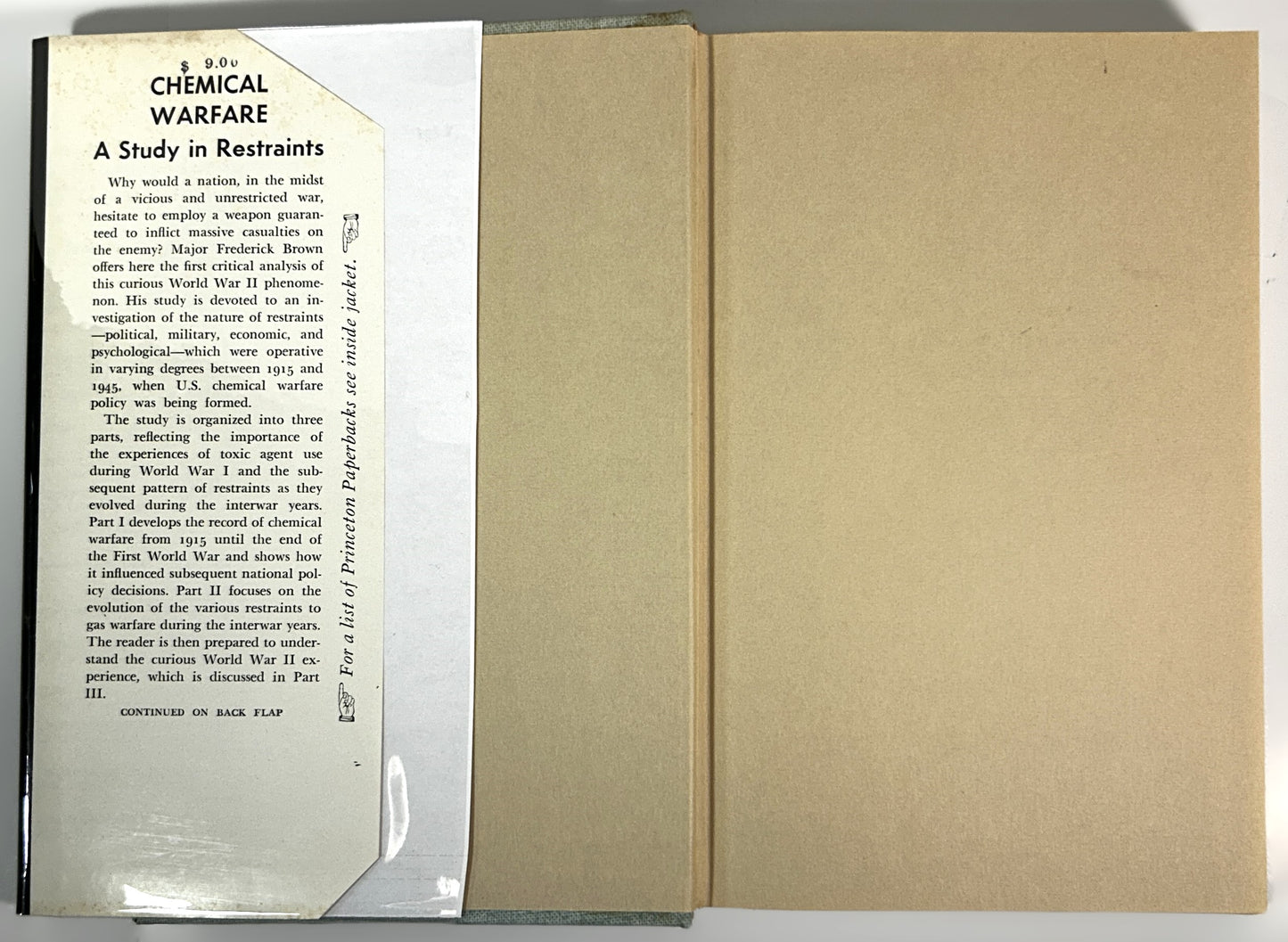 Chemical Warfare: A Study in Restraints by Frederic J. Brown 1968 Vtg