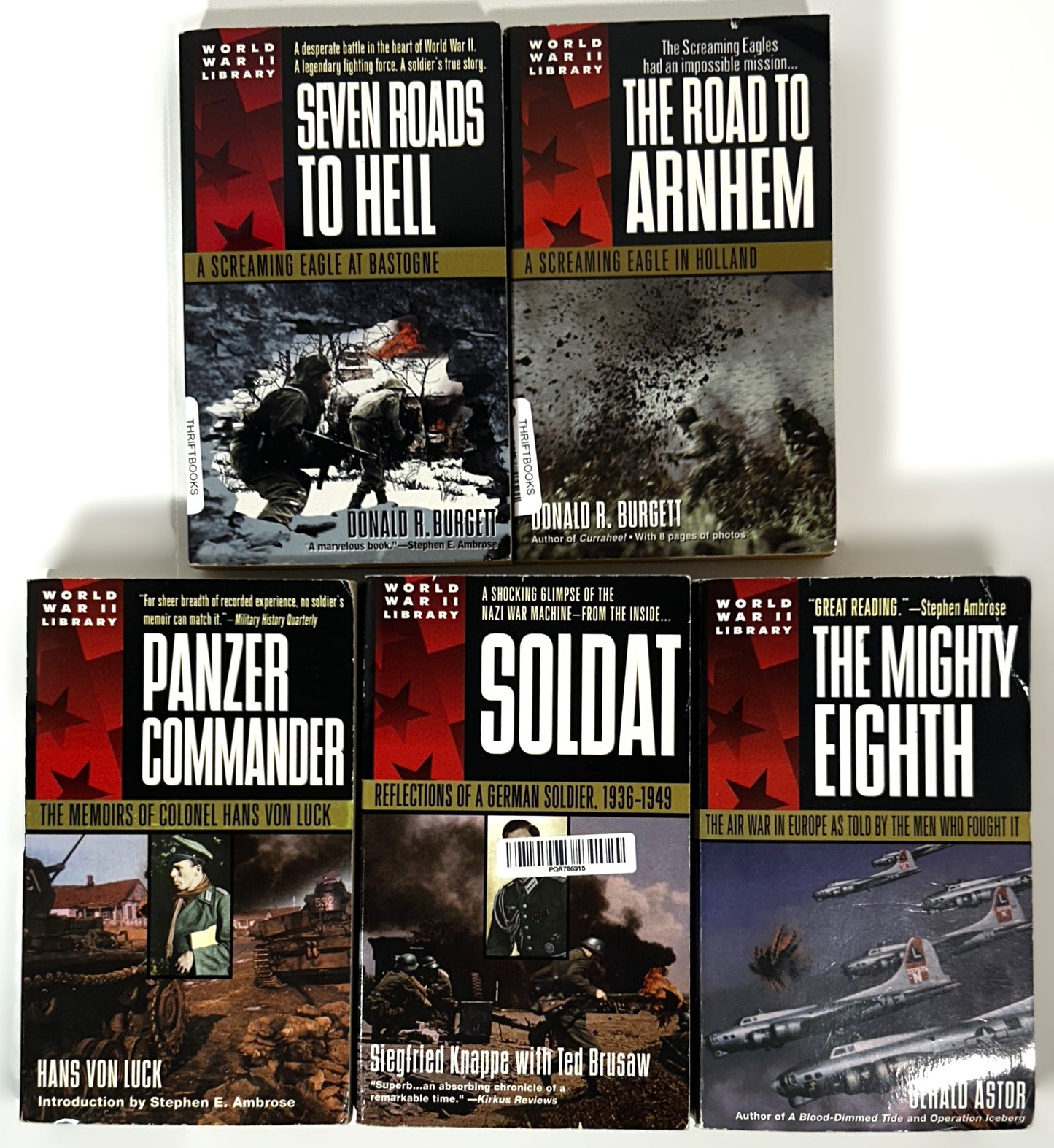 Set of 5 World War II Library circa 2000 Softcover Mass Markets