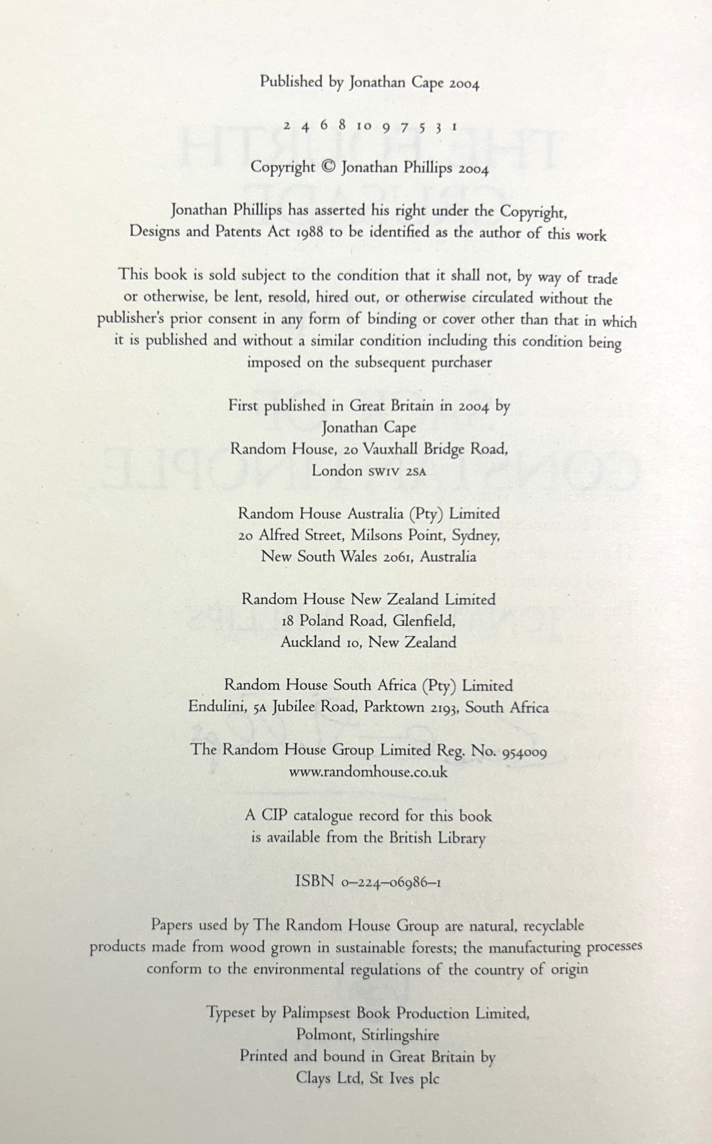 The Fourth Crusade and the Sack of Constantinople by Jonathan Phillips 2004 SIGNED 1st Edition