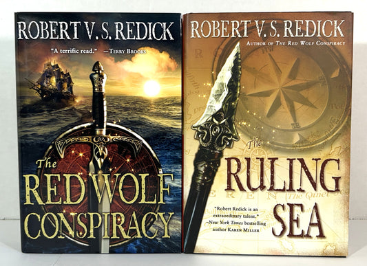 The Red Wolf Conspiracy + The Ruling Sea (Cathrand Voyage #1 + #2) by Robert V S Redick 2008-2009 SIGNED 1st US Editions
