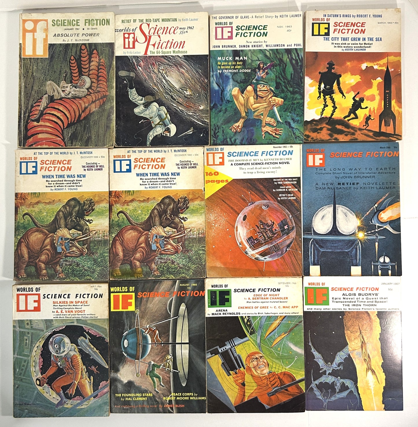 Lot of 21 IF Science Fiction Magazines 1961-1969