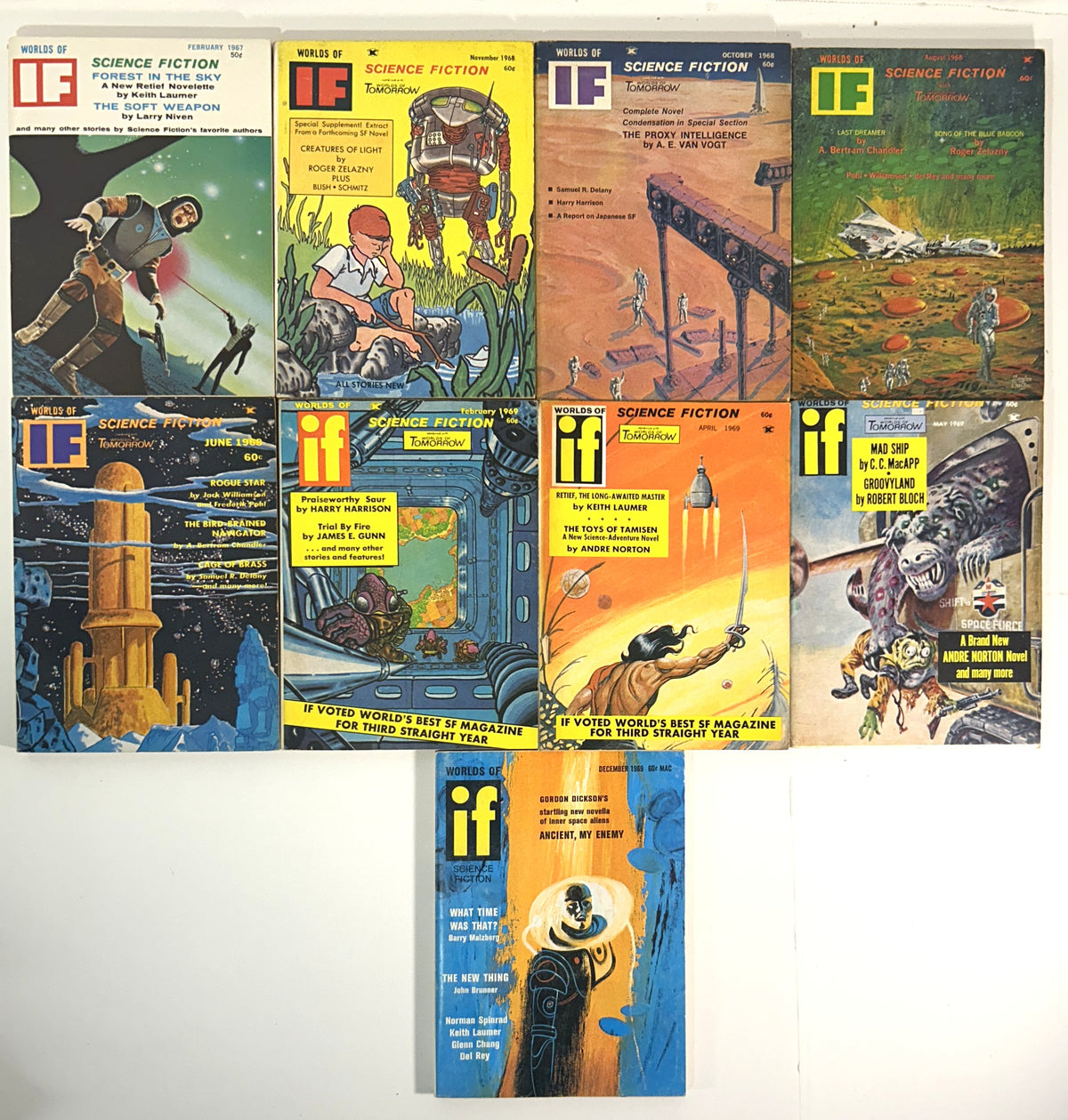 Lot of 21 IF Science Fiction Magazines 1961-1969