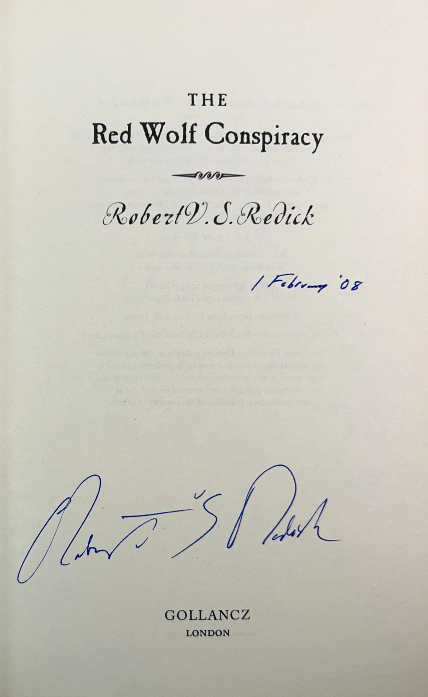 Red Wolf Conspiracy + Rats and the Ruling Sea by Robert Redick 2008-2009 SIGNED 1st UK Edition