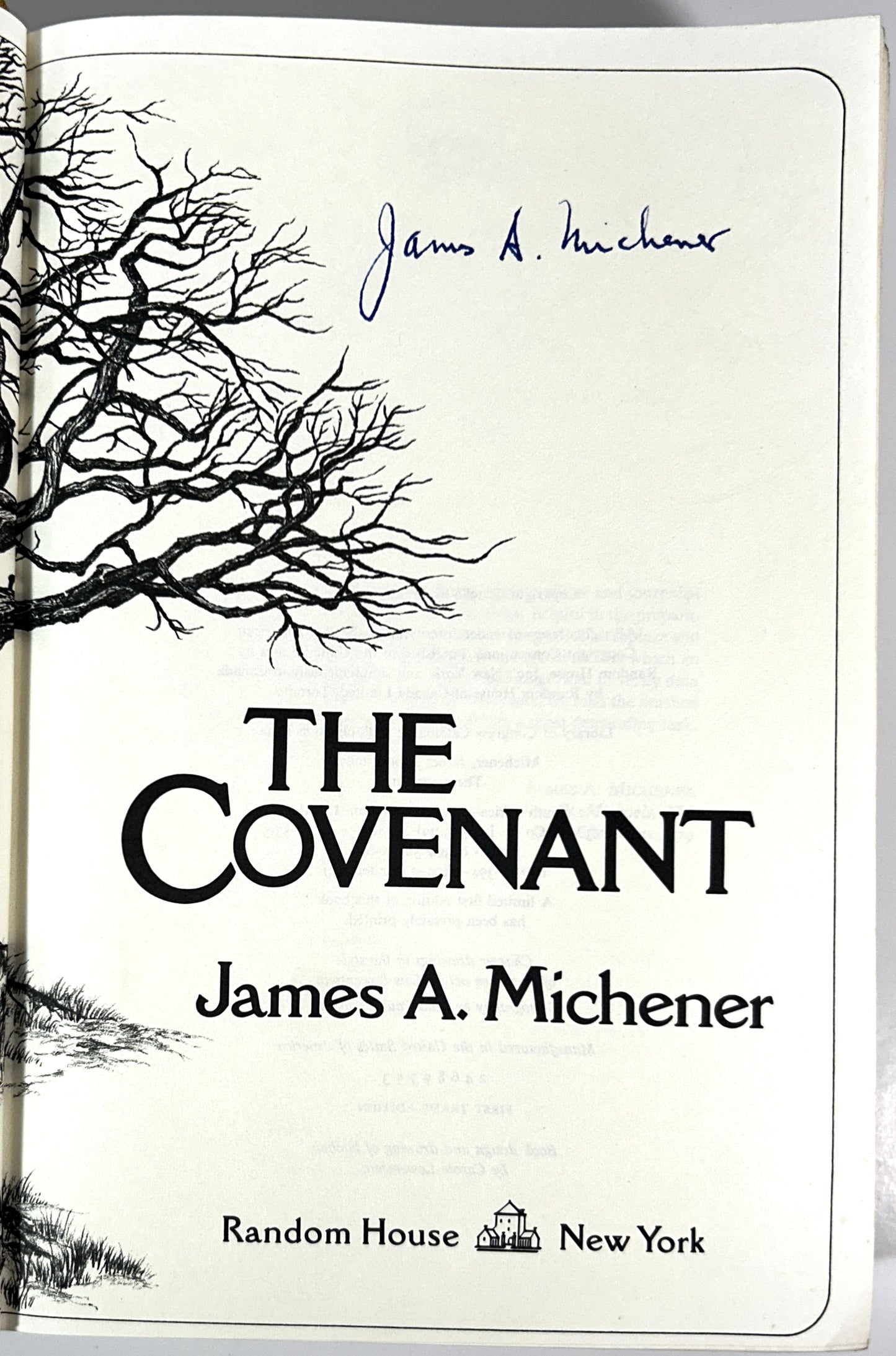 The Covenant by James A. Michener 1980 SIGNED 2nd Print