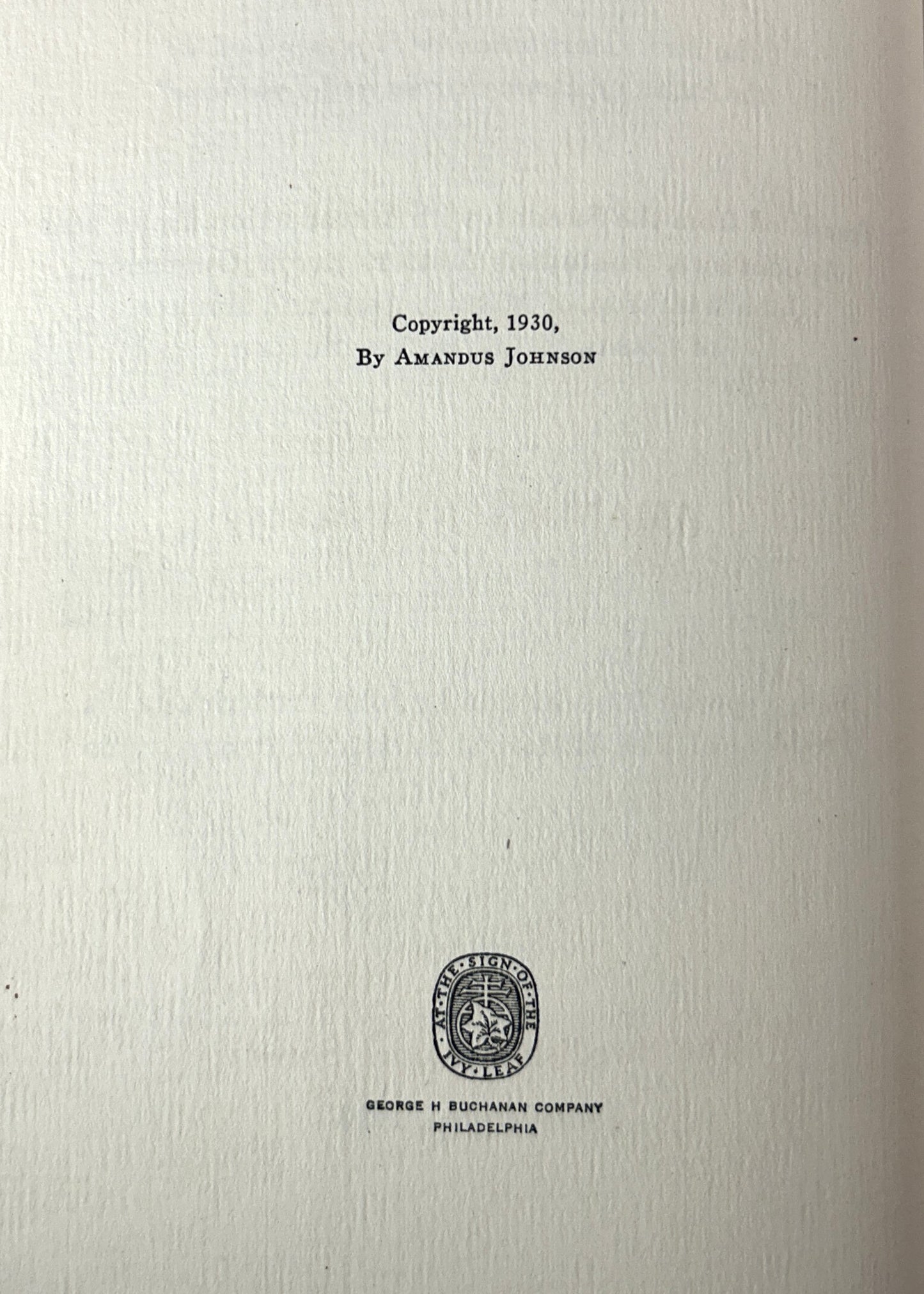 The Instruction for Johan Printz by Amandus Johnson 1930 in Box