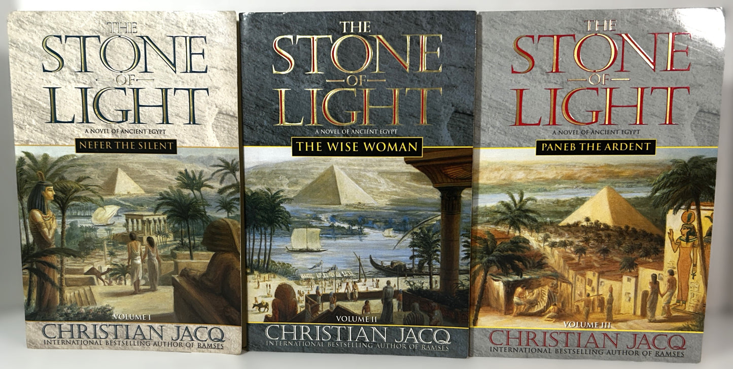 The Stone of Light Books #1-#3 by Christian Jacq 2000 Softcovers