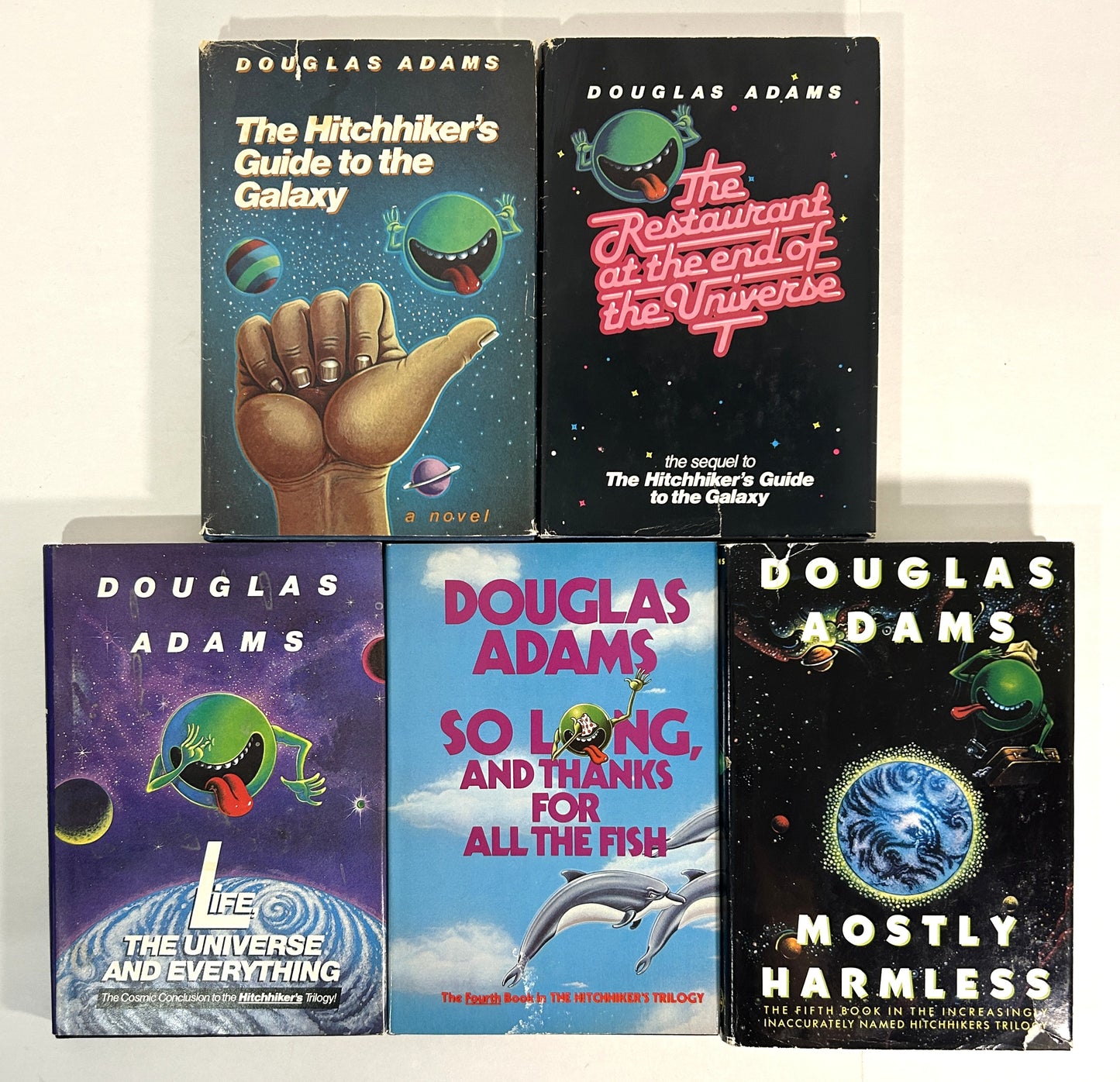 Complete 5 Volume Set Hitchhiker's Guide to the Galaxy by Douglas Adams 1979-1992 BCE