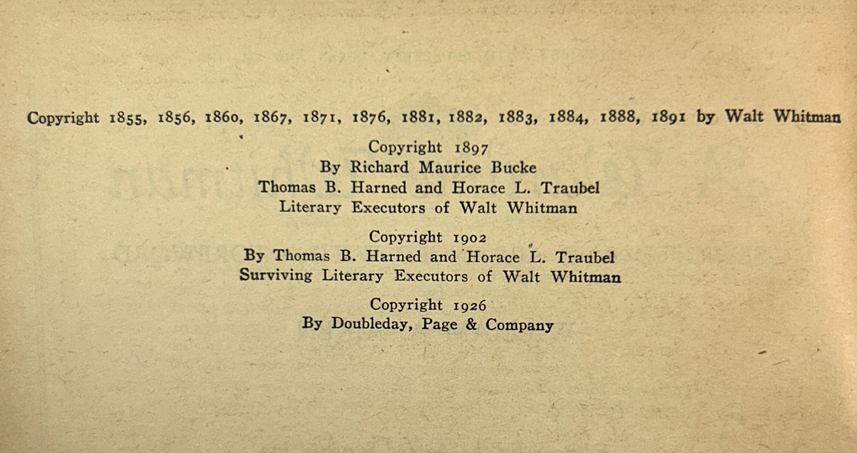 A Wartime Whitman edited by Major William A. Aiken 1926 Armed Services Edition
