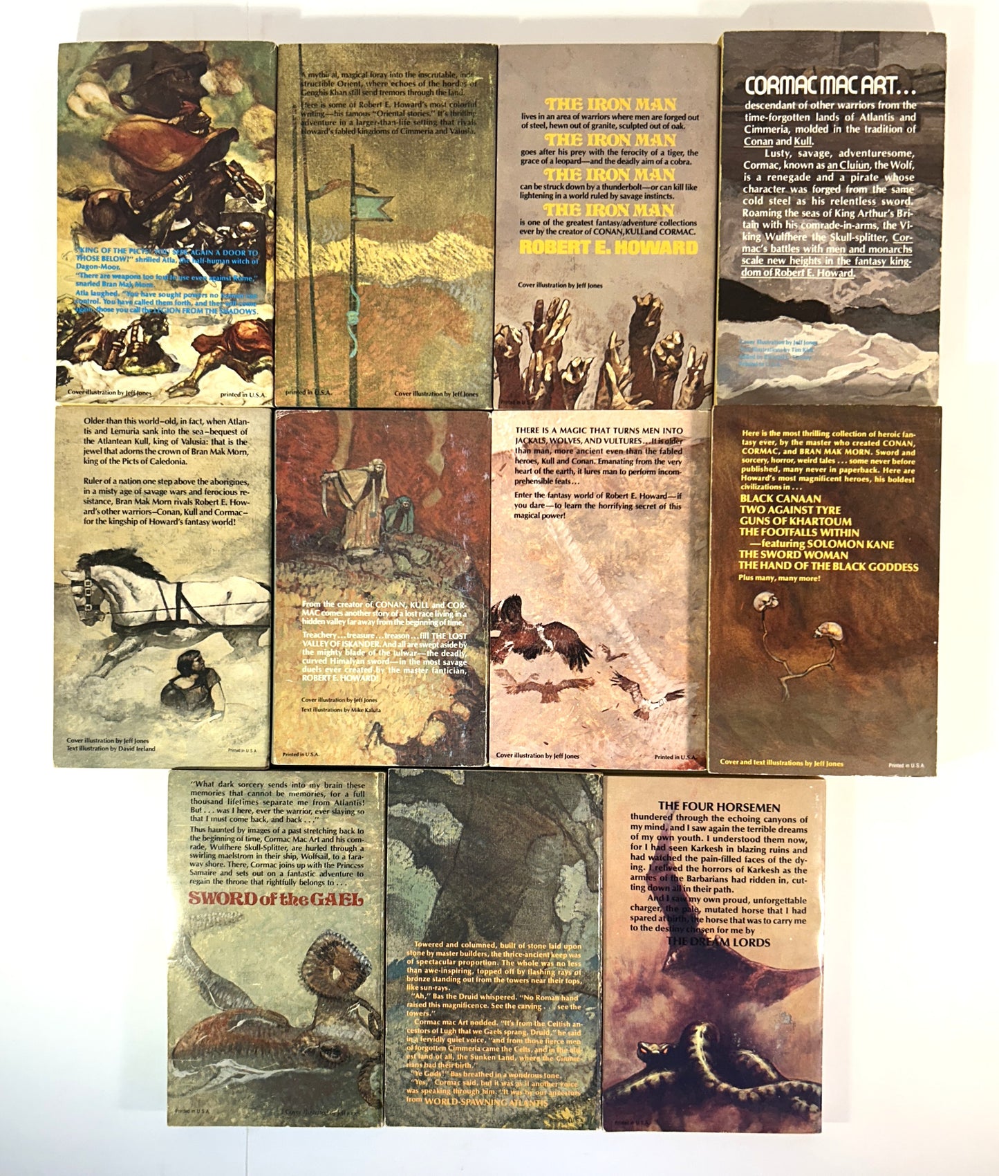 Set of 11 Conan/Robert E. Howard Zebra Paperbacks circa 1970s