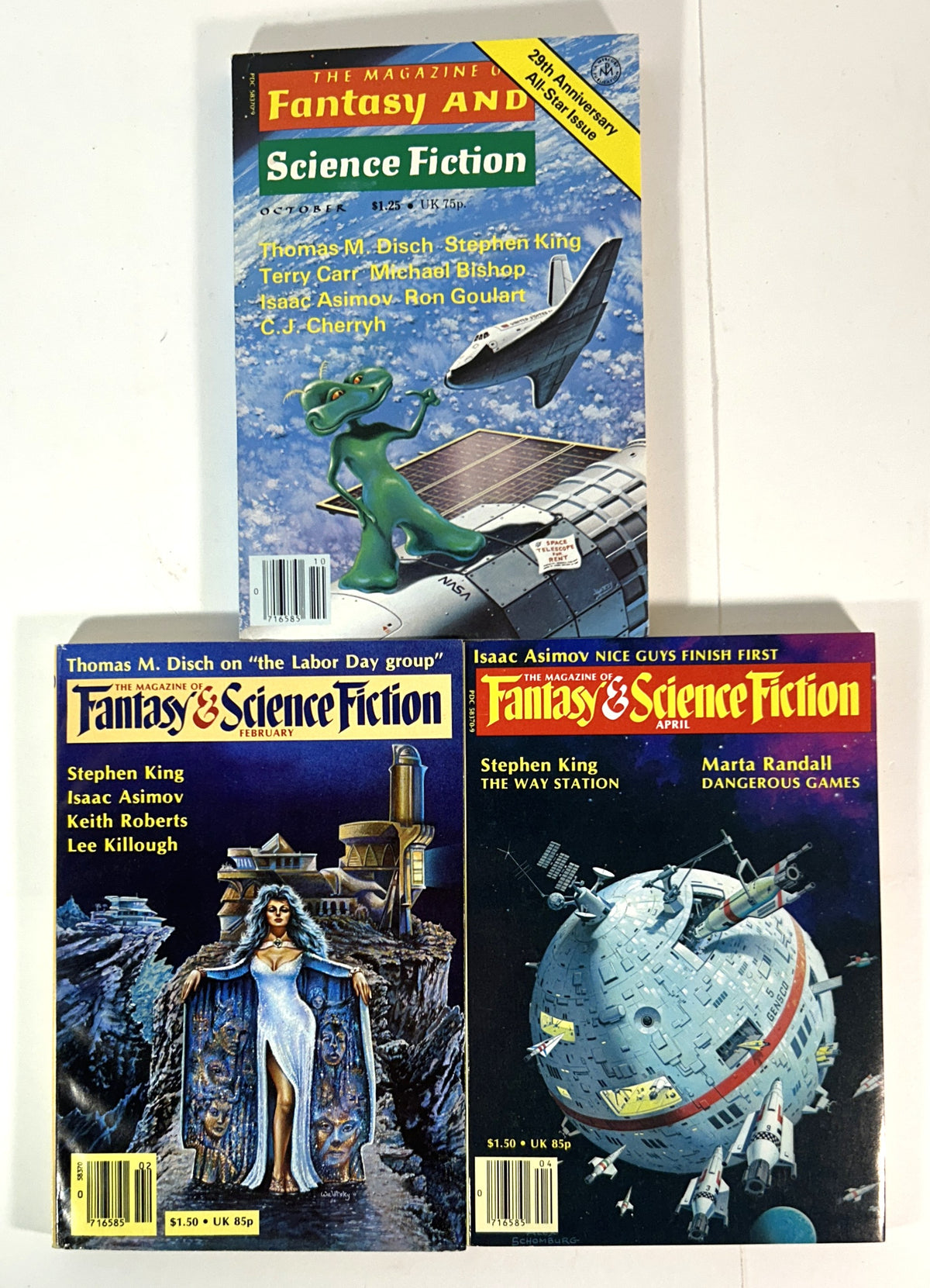 Set of 3 The Magazine of Fantasy and Science Fiction 1978-1981 Stephen King's Gunslinger Chapters #1-3