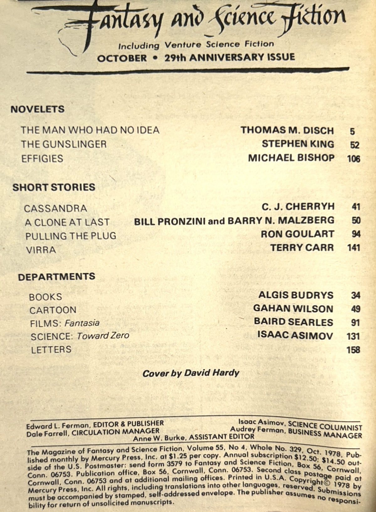 Set of 3 The Magazine of Fantasy and Science Fiction 1978-1981 Stephen King's Gunslinger Chapters #1-3