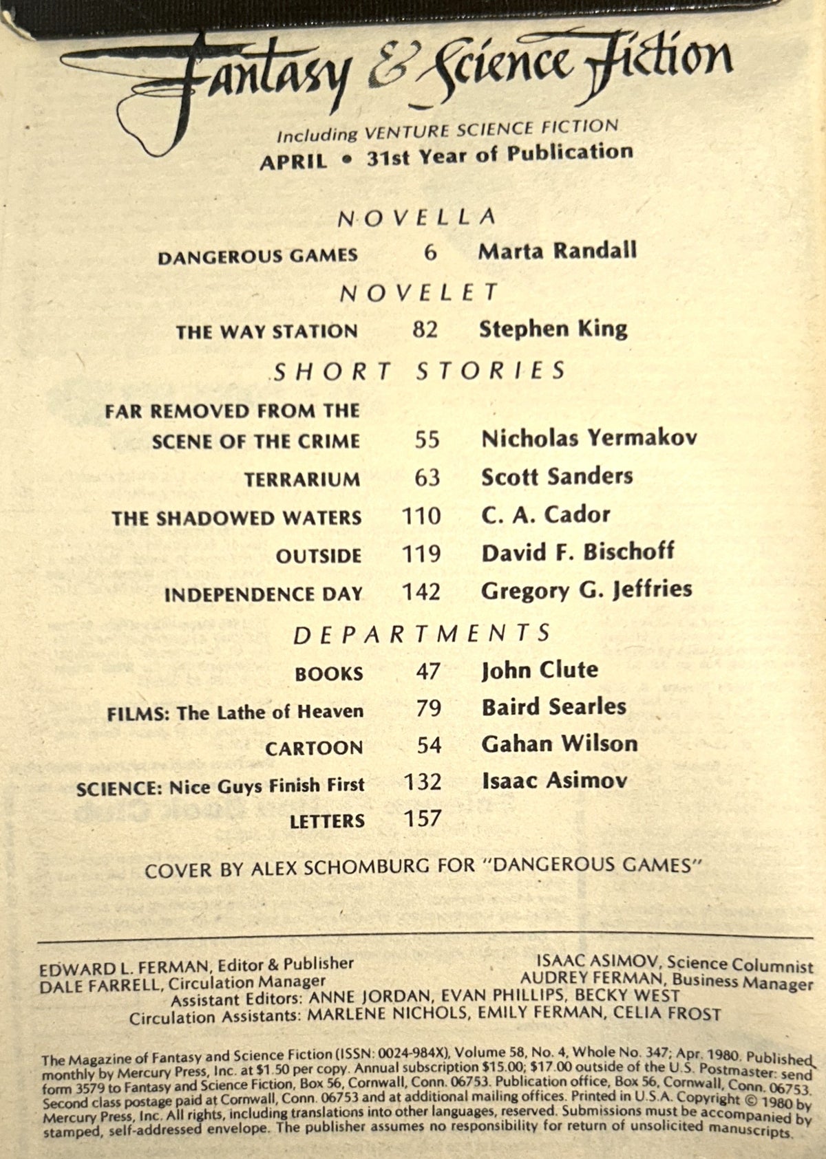 Set of 3 The Magazine of Fantasy and Science Fiction 1978-1981 Stephen King's Gunslinger Chapters #1-3