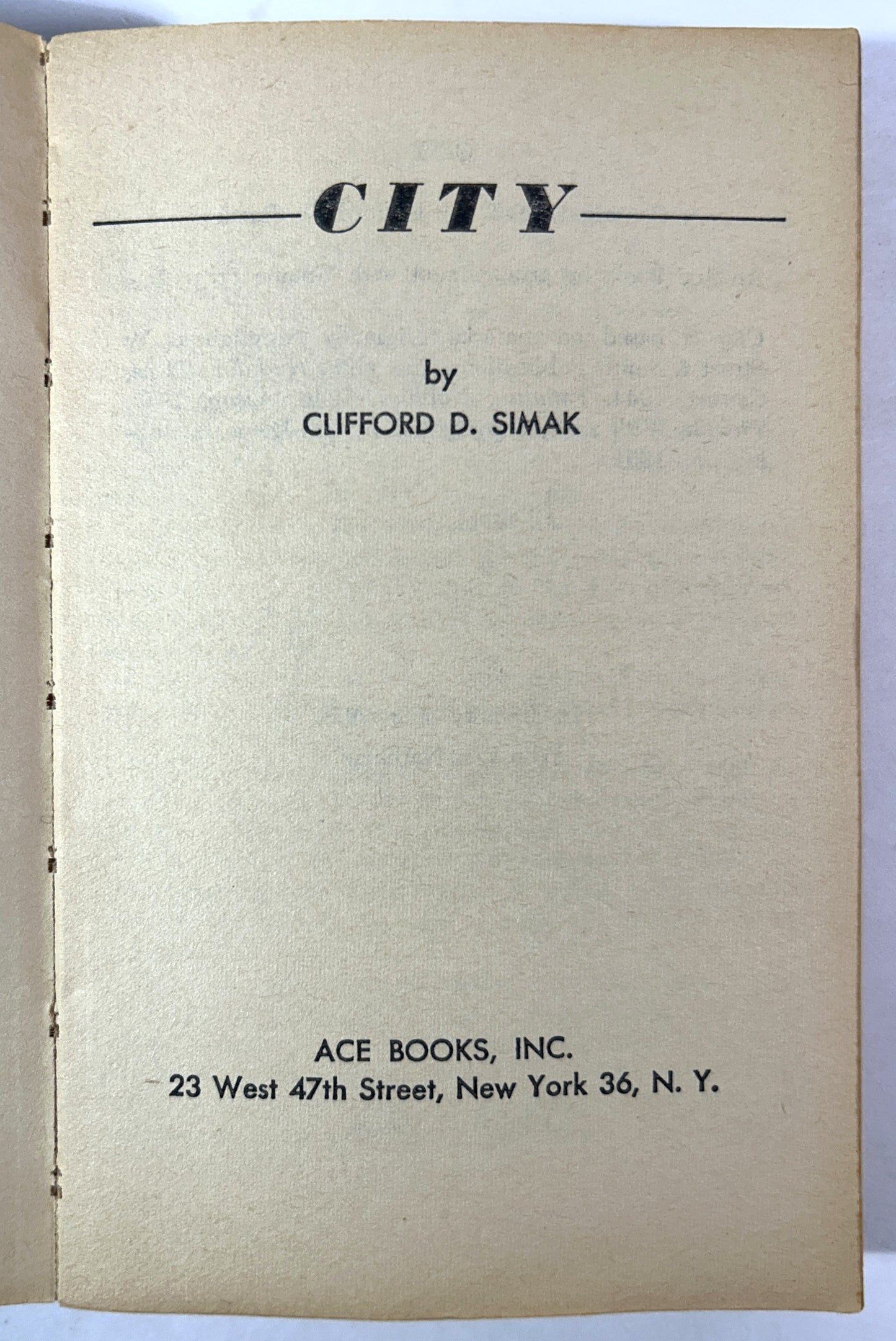 City by Clifford D. Simak 1952