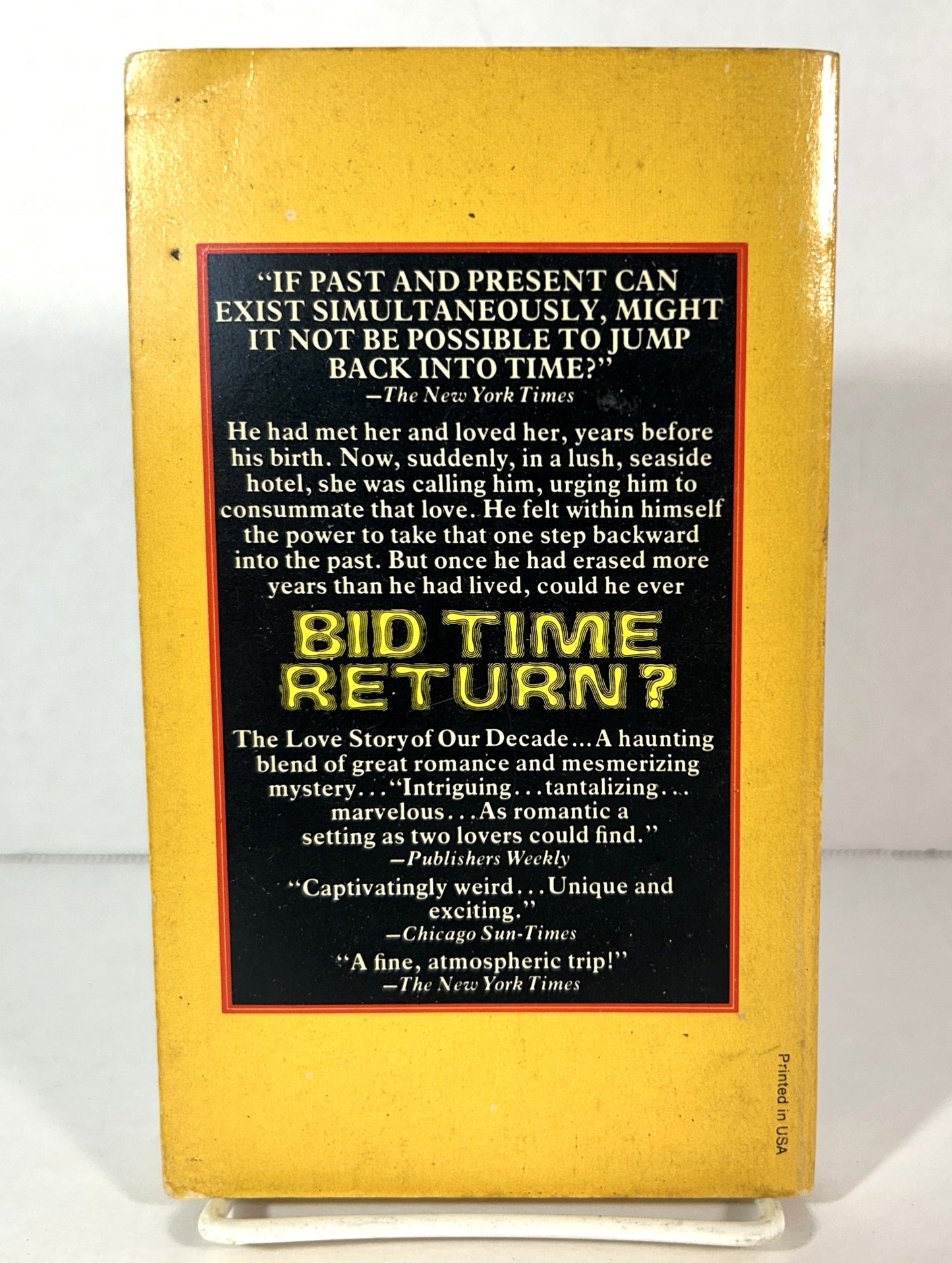 Bid Time Return by Richard Matheson 1976 1st Printing
