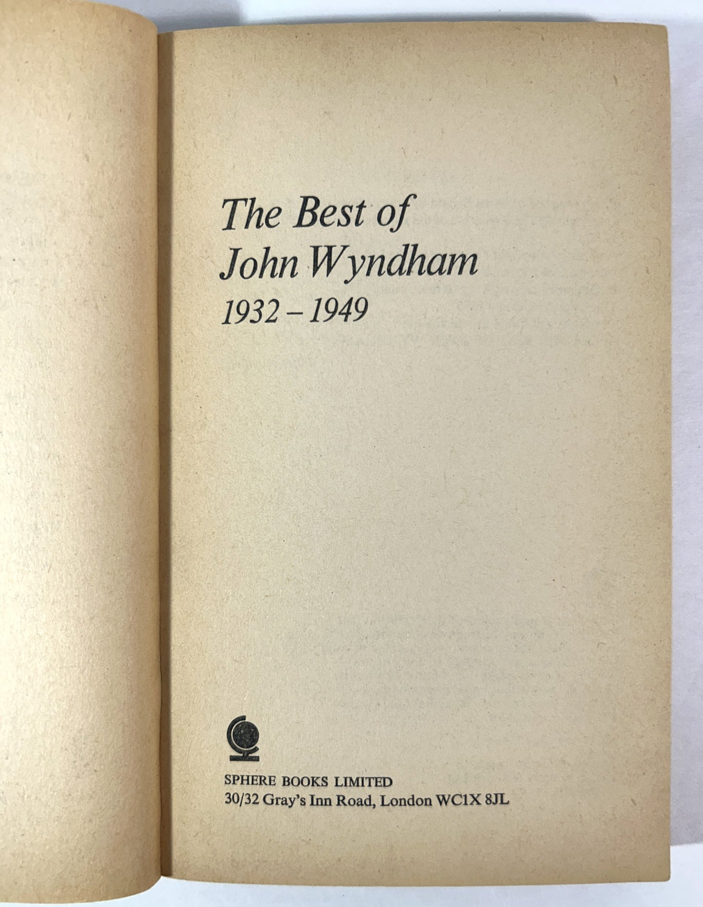 The Best of John Wyndham 1932-1949 edited by Angus Wells 1975