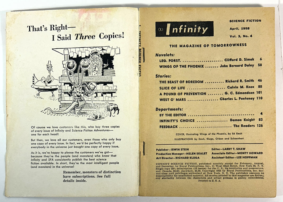 Infinity Science Fiction Vol. 3 No. 4 April 1958