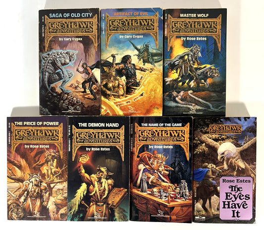 Set of 7 Greyhawk Adventures by Rose Estes 1985-1989 1st Printing
