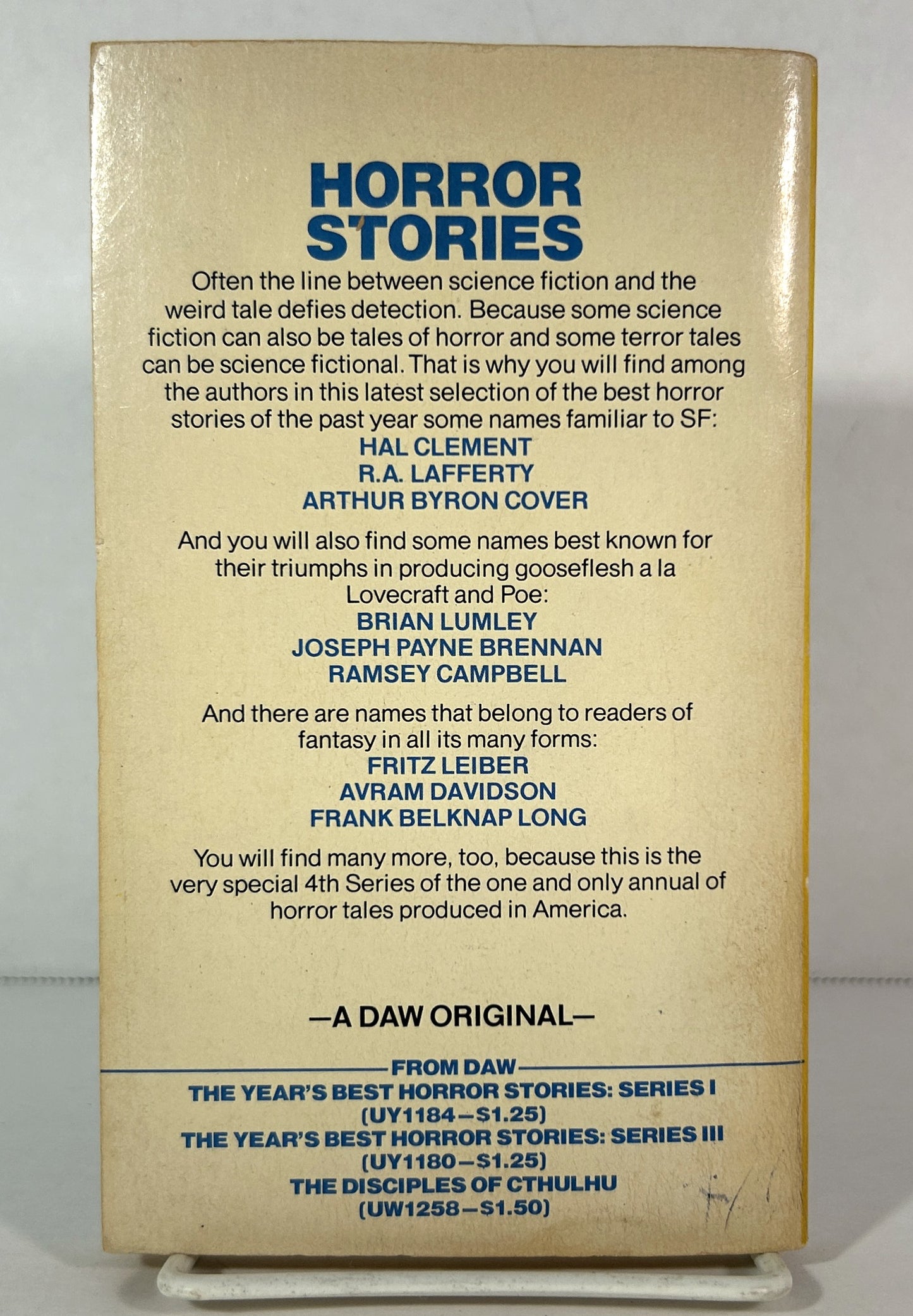 The Year's Best Horror Stories (Series IV) edited by Gerald W. Page 1976 1st Printing