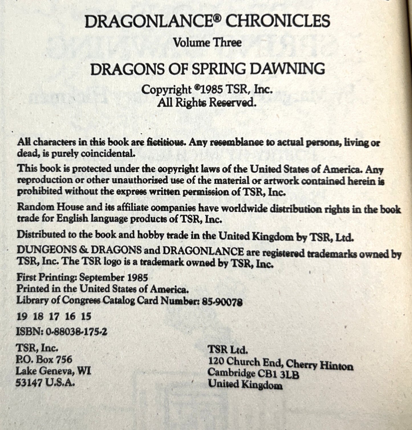 Dragonlance: Complete Chronicles by Margaret Weis & Tracy Hickman 1984-1985 Original Cover