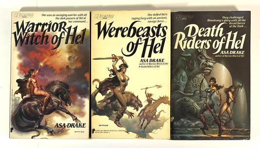 Complete Hel Trilogy by Asa Drake 1985-1986 1st Printings Boris Vallejo Illustrations