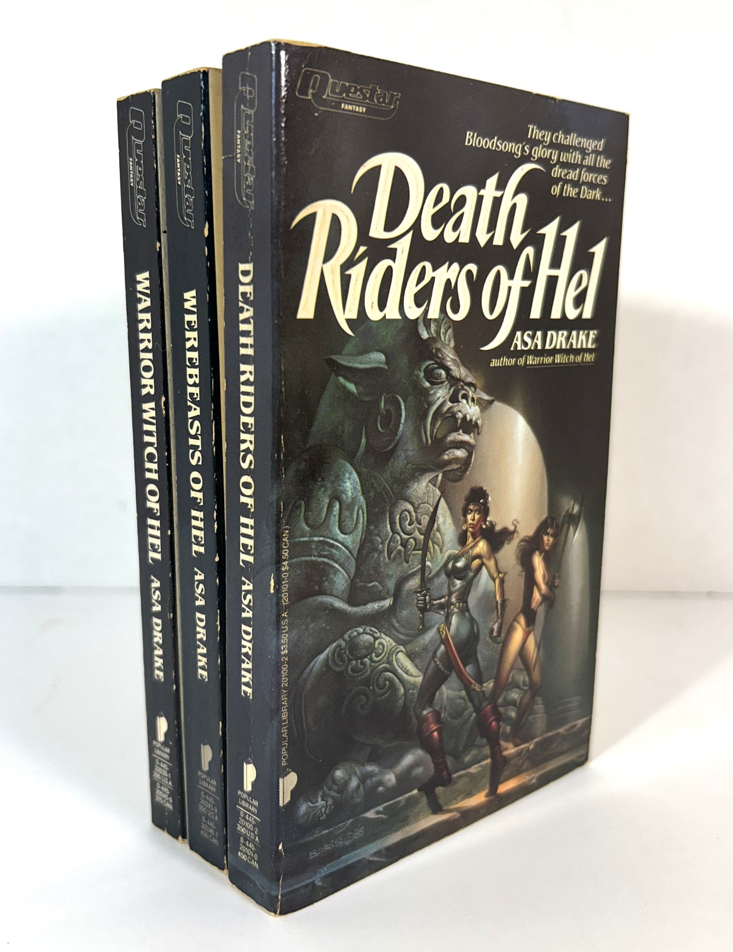 Complete Hel Trilogy by Asa Drake 1985-1986 1st Printings Boris Vallejo Illustrations