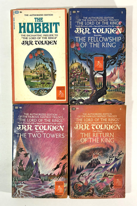 The Hobbit + Complete Set of the Lord of the Rings by RR Tolkien 1972 Remington Covers
