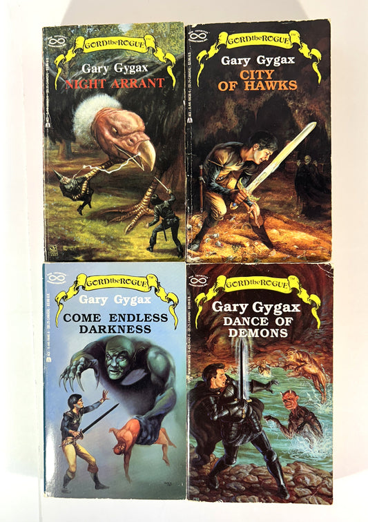 Set of 4 Greyhawk: Gord the Rogue by Gary Gygax 1987-1988 1st Printing