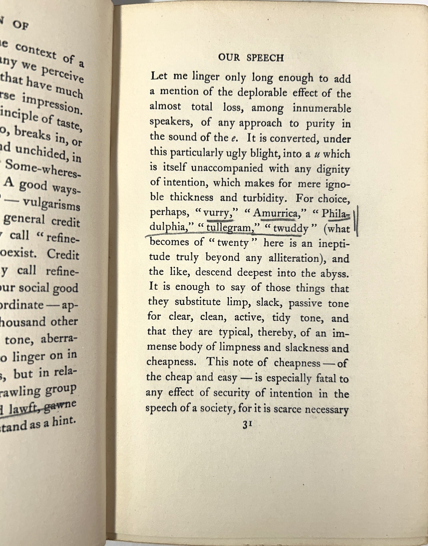 The Question of Our Speech: The Lesson of Balzac by Henry James 1905 1st Edition