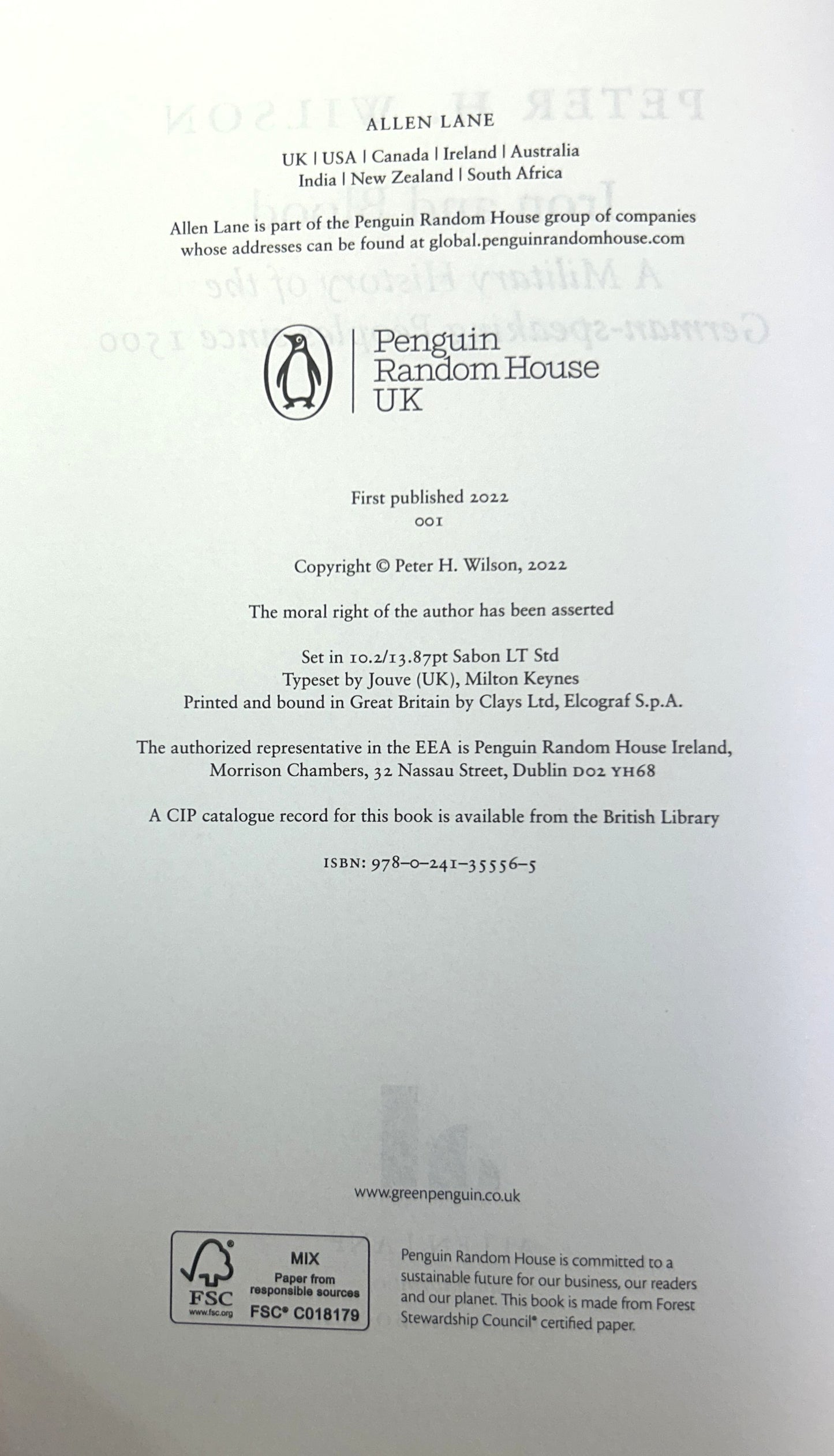 Iron and Blood: A Military History of the German-Speaking Peoples Since 1500 by Peter H. Wilson 2022
