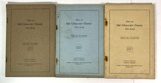 Set of 3 Notes on Old Gloucester County New Jersey 1934-1937