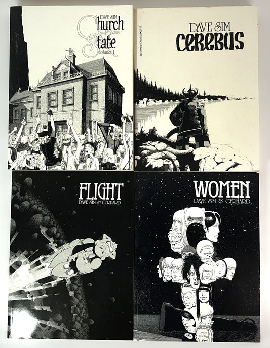 Set of 4 Cerebus Series by Dave Sim & Gerhard 1987-1994 SIGNED