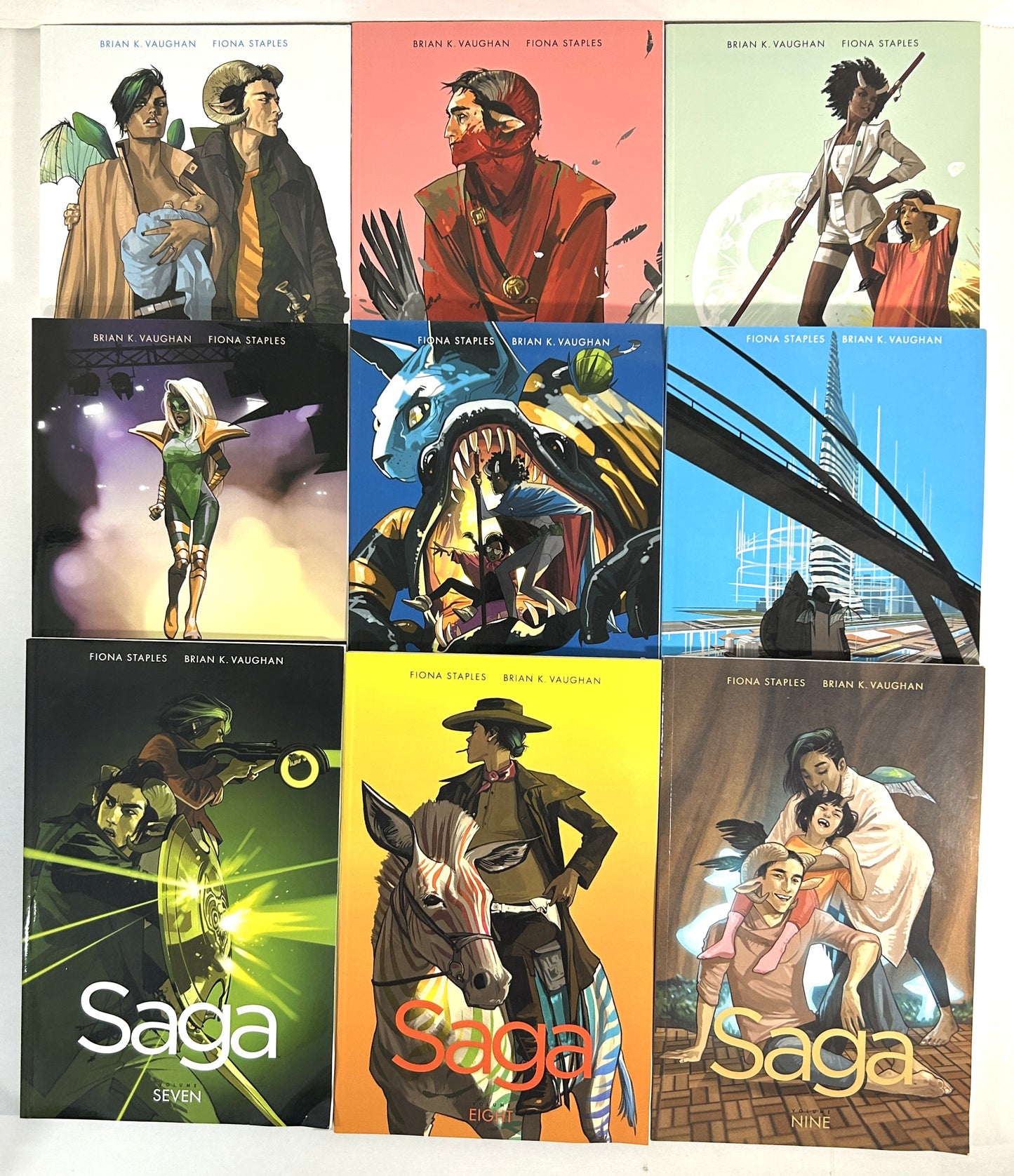 Set of 9 Saga by Fiona Staples & Brian Vaughan 2016-2018