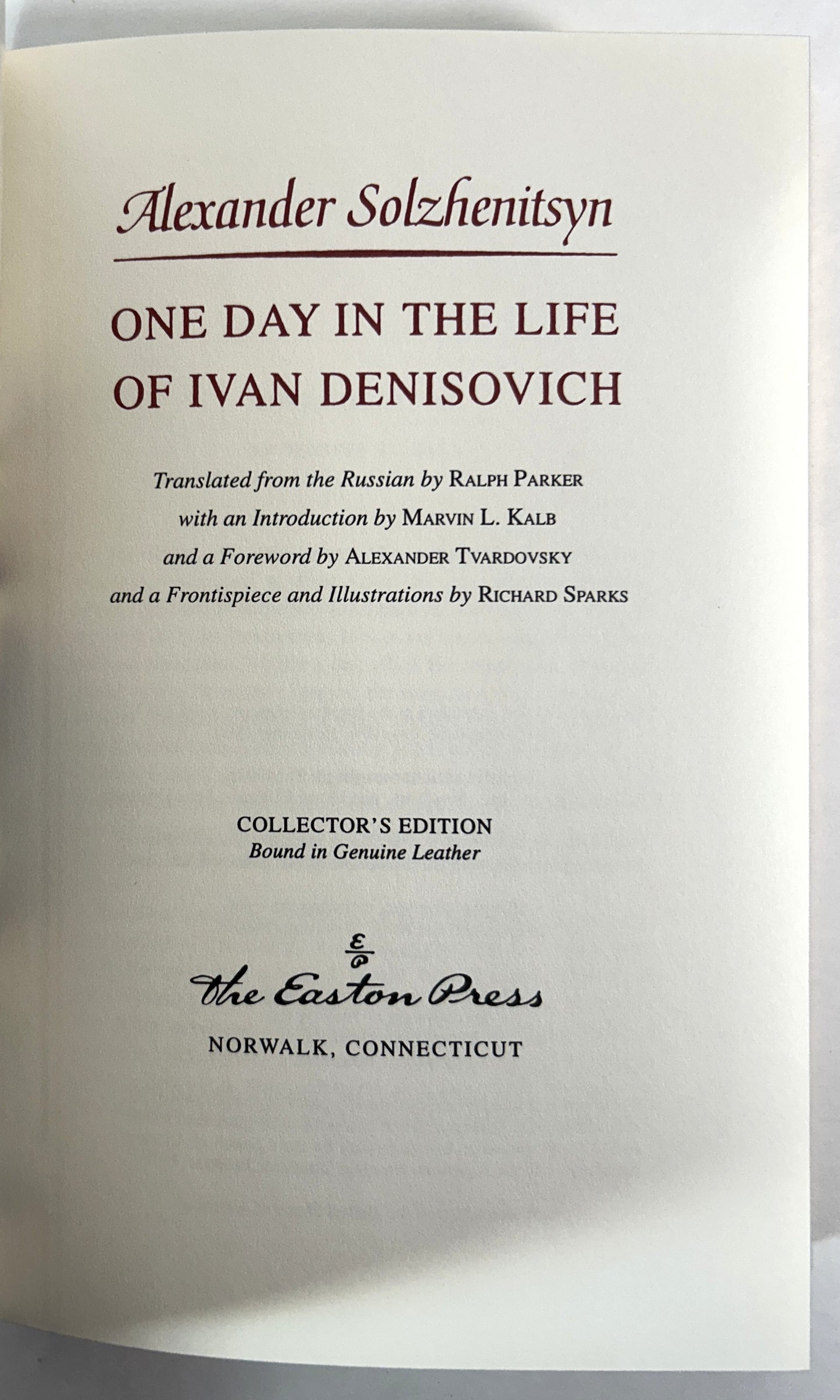 Easton Press: One Day in the Life of Ivan Denisovich by Alexander Solzhenitsyn