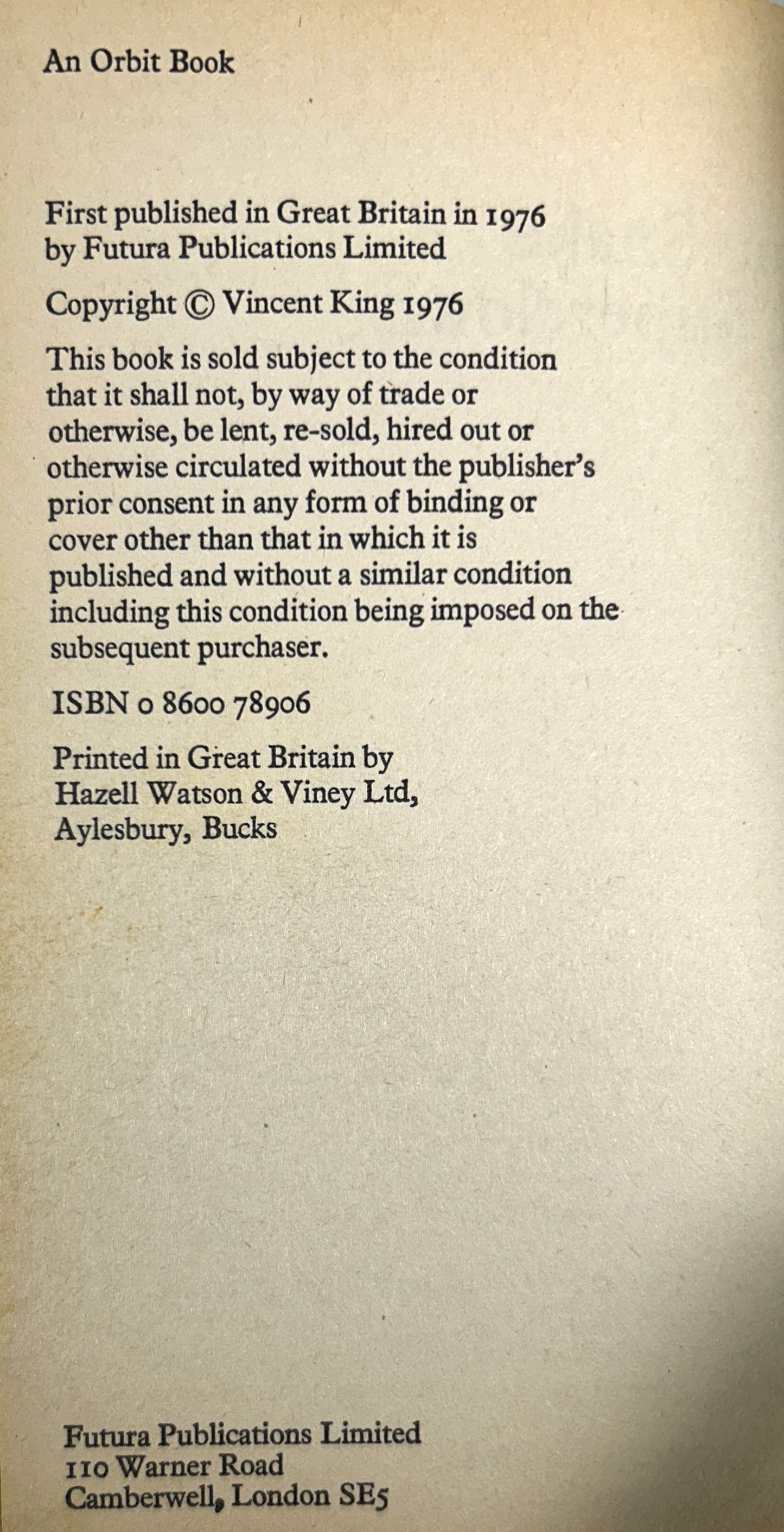 Time Snake and Superclown by Vincent King 1976 UK Edition