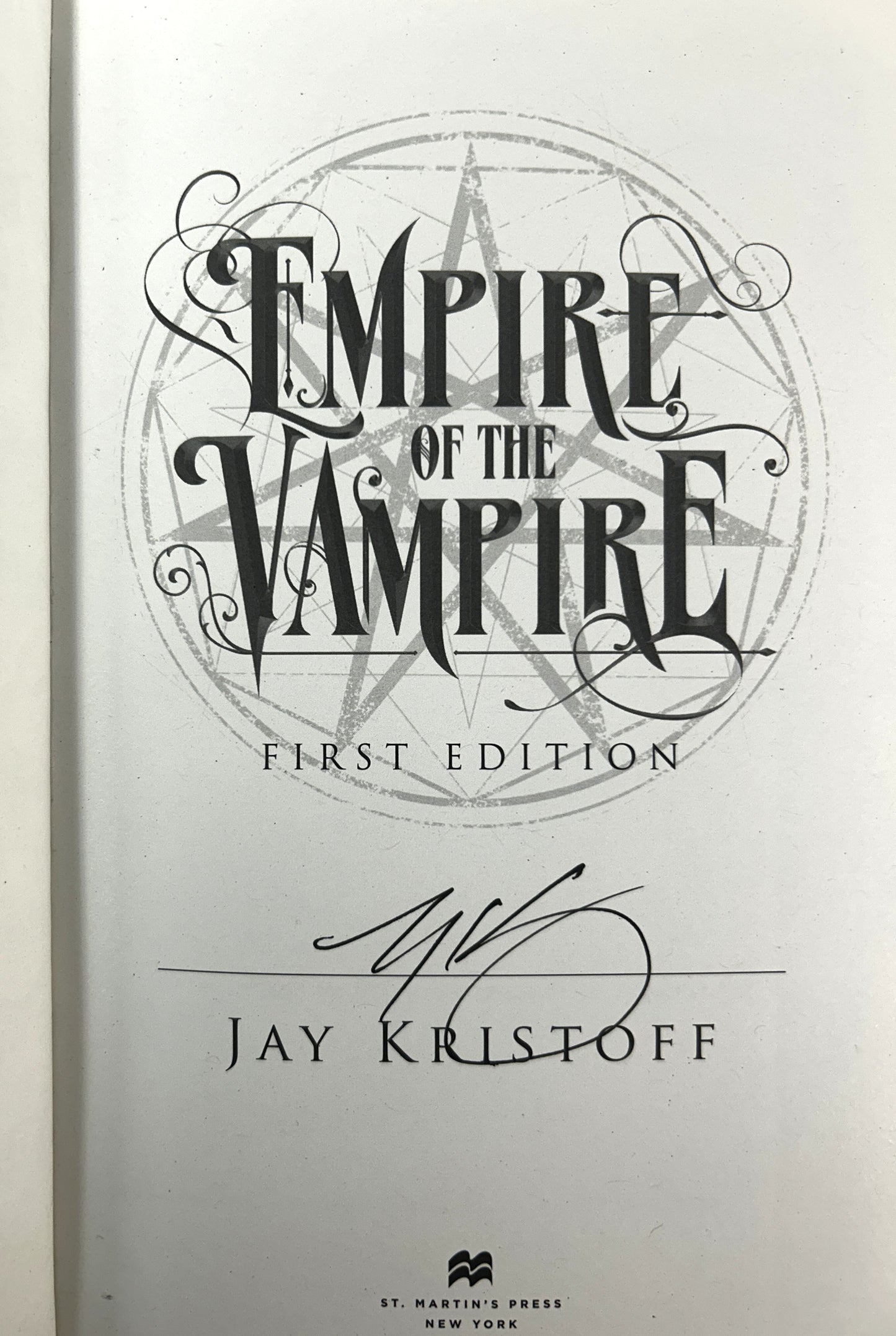 Empire of the Vampire (Empire of the Vampire #1) by Jay Kristoff 2021 SIGNED B&N Exclusive 1st Edition