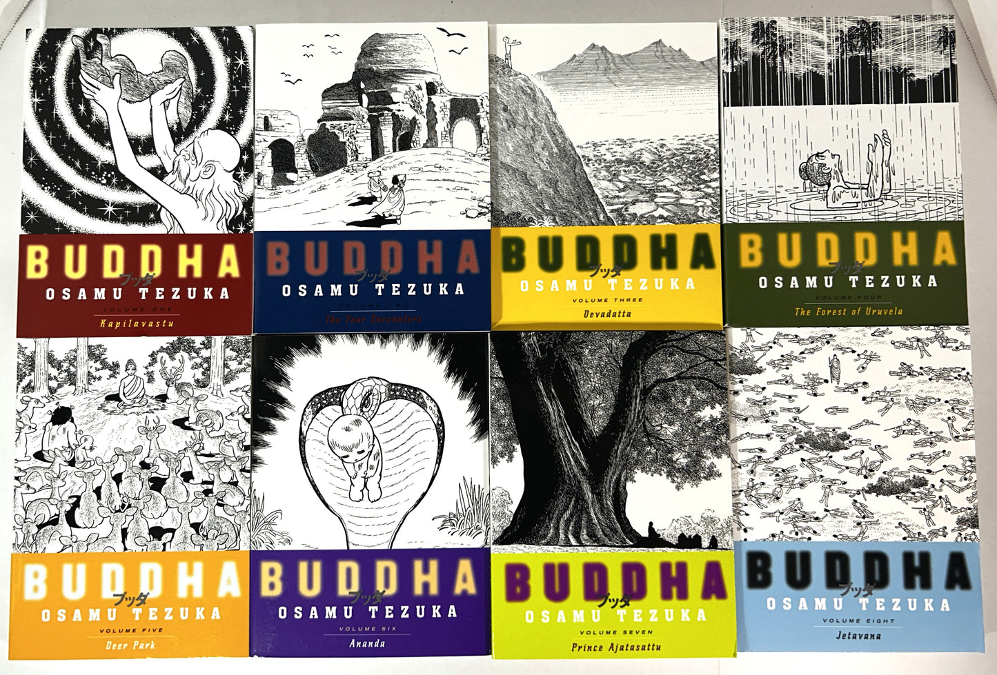 Complete 8 Volume Set of Buddha by Osamu Tezuka 2006-2007