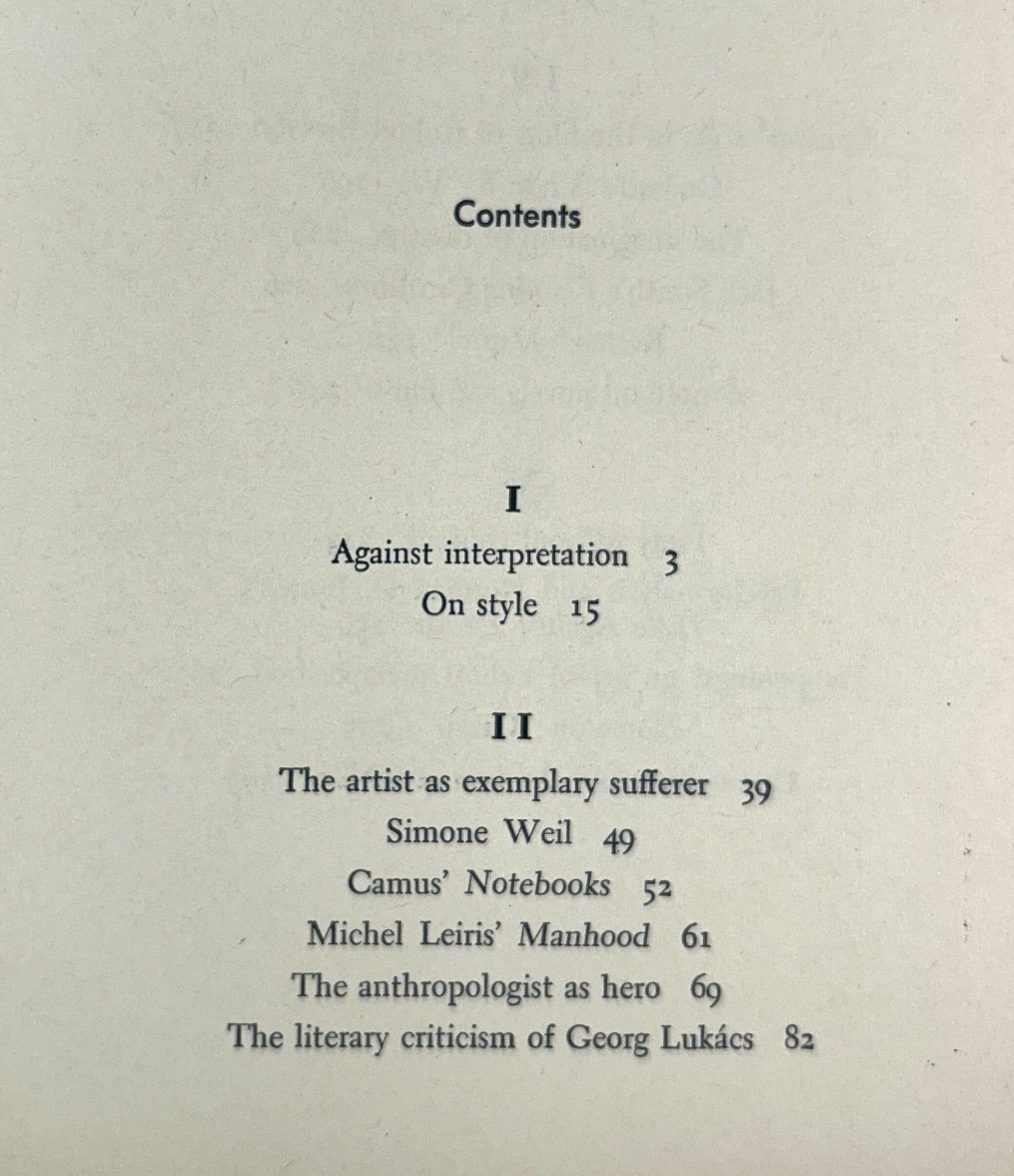 Againts Interpretation by Susan Sontag 1966 1st Edition Noonday Press