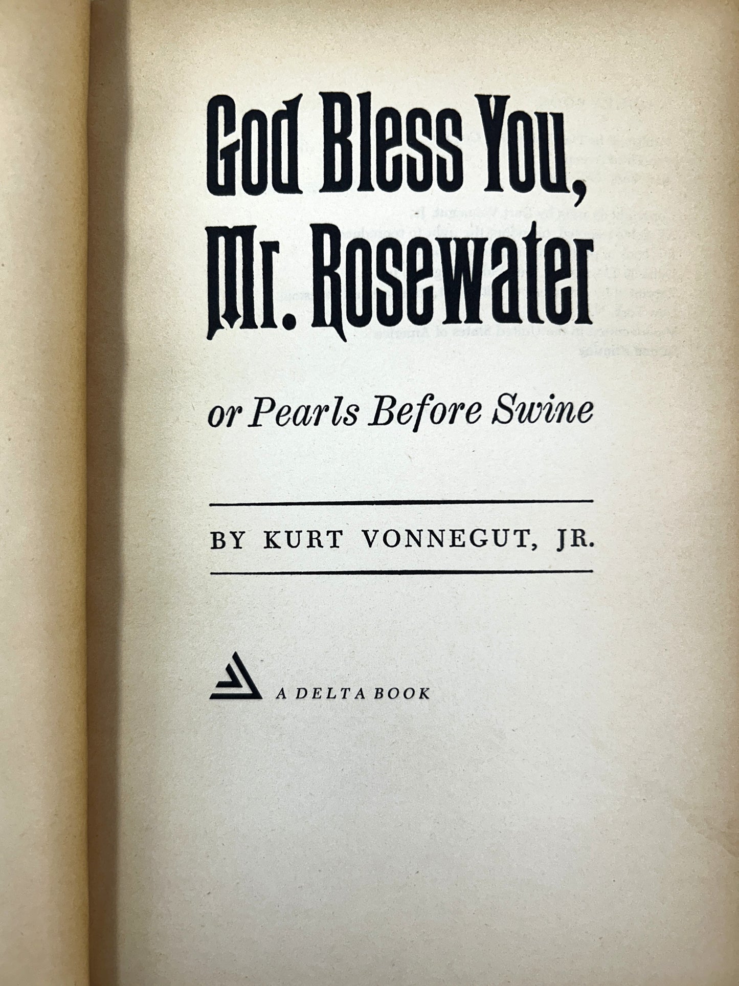 God Bless You, Mr. Rosewater by Kurt Vonnegut, Jr. 1966 2nd Print