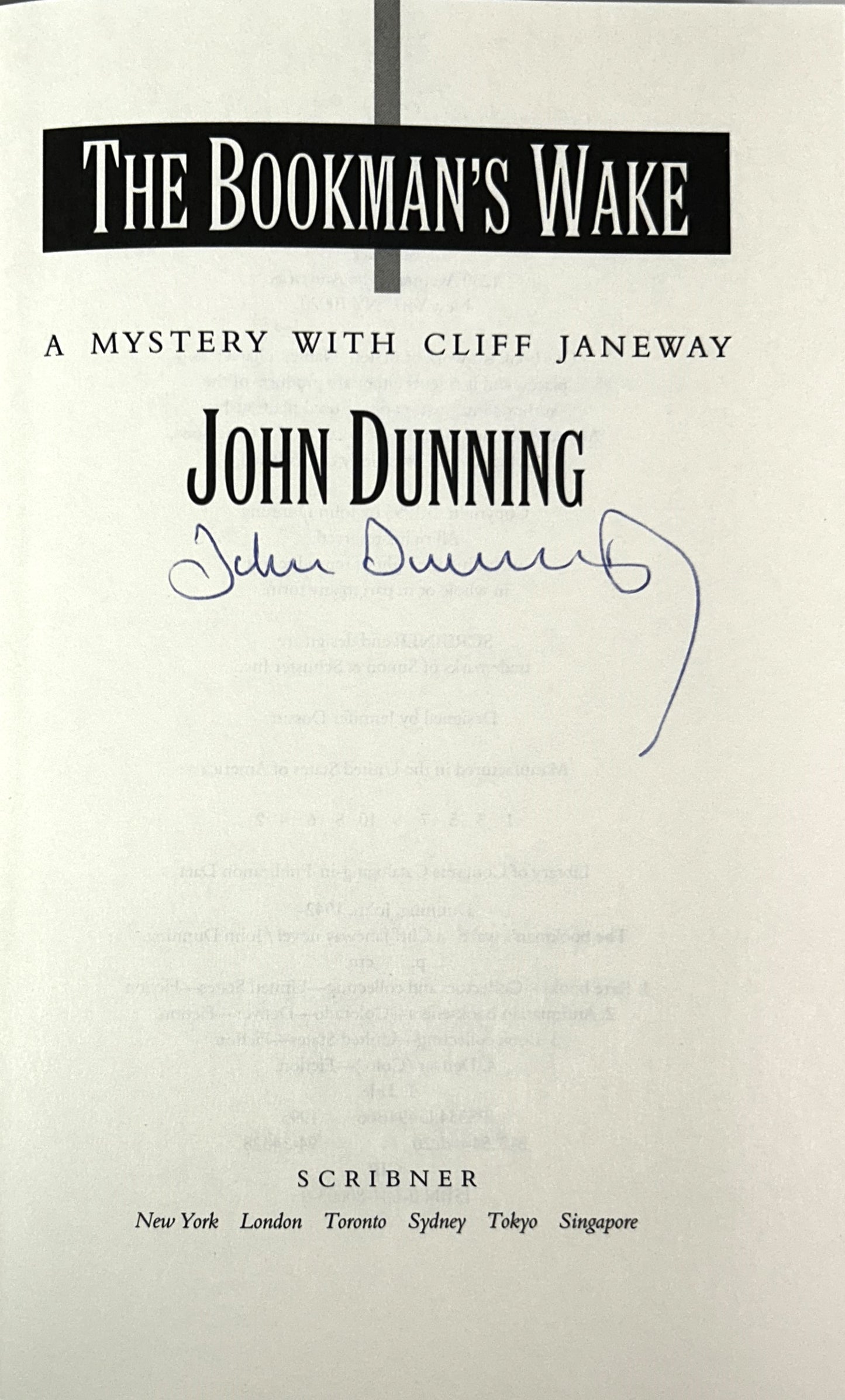 Set of 2 Cliff Janeway Mystery Novels by John Dunning 1st Eds 1 SIGNED