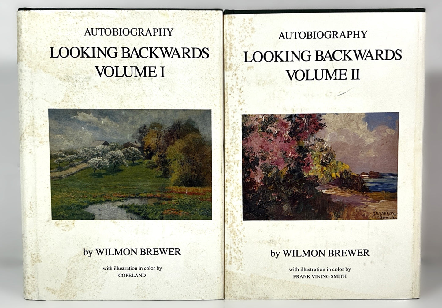 Set of 2 Looking Backwards: an Autobiography by Wilmon Brewer 1985