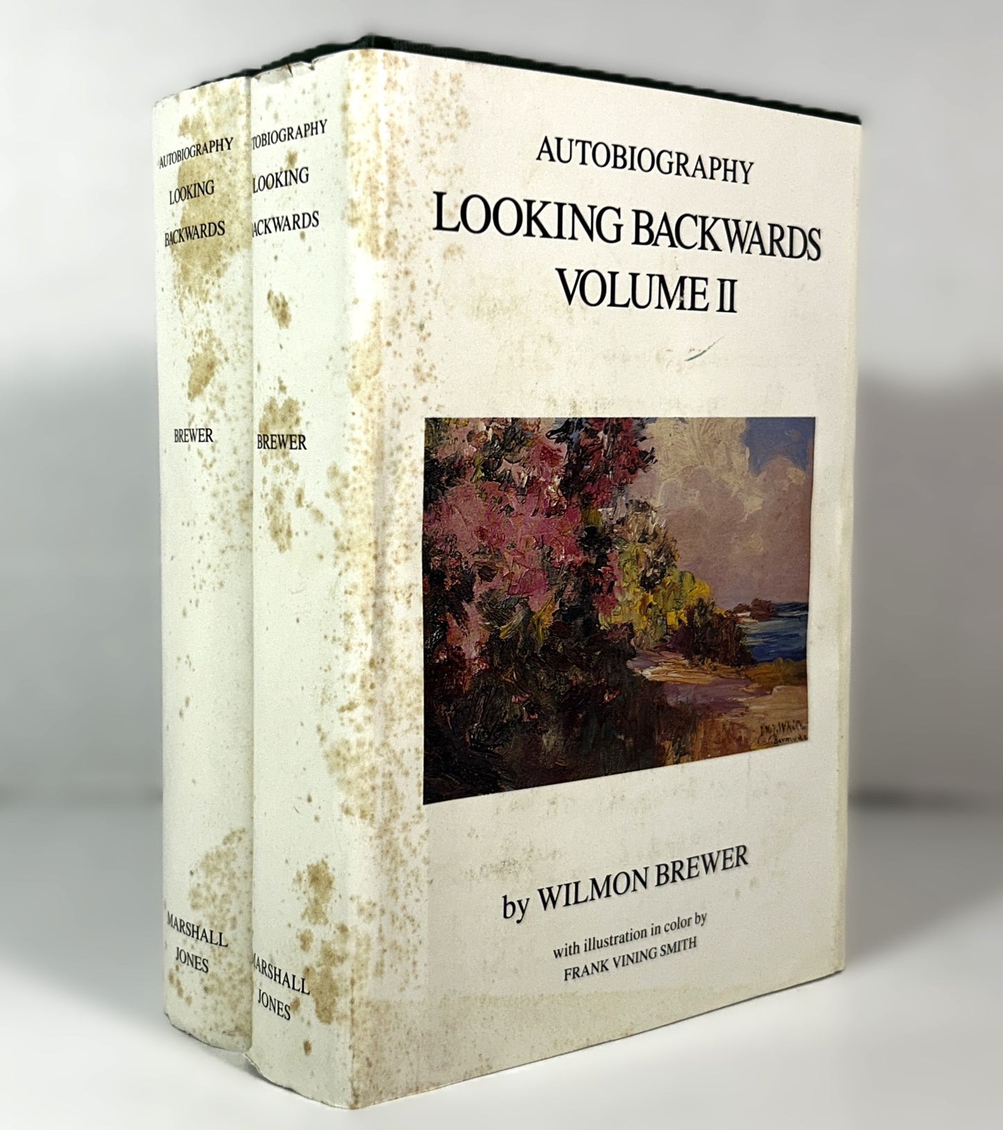 Set of 2 Looking Backwards: an Autobiography by Wilmon Brewer 1985