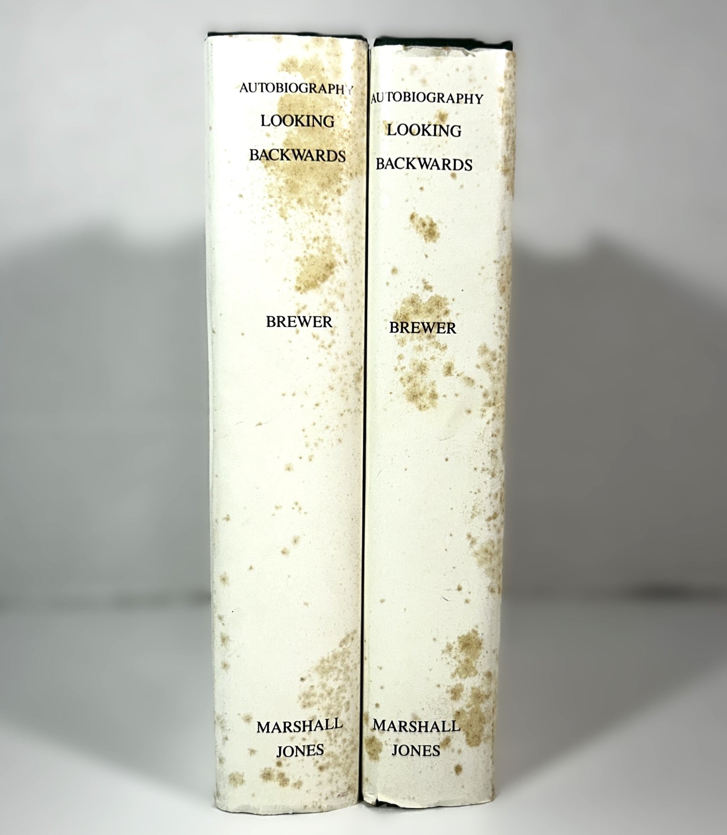 Set of 2 Looking Backwards: an Autobiography by Wilmon Brewer 1985