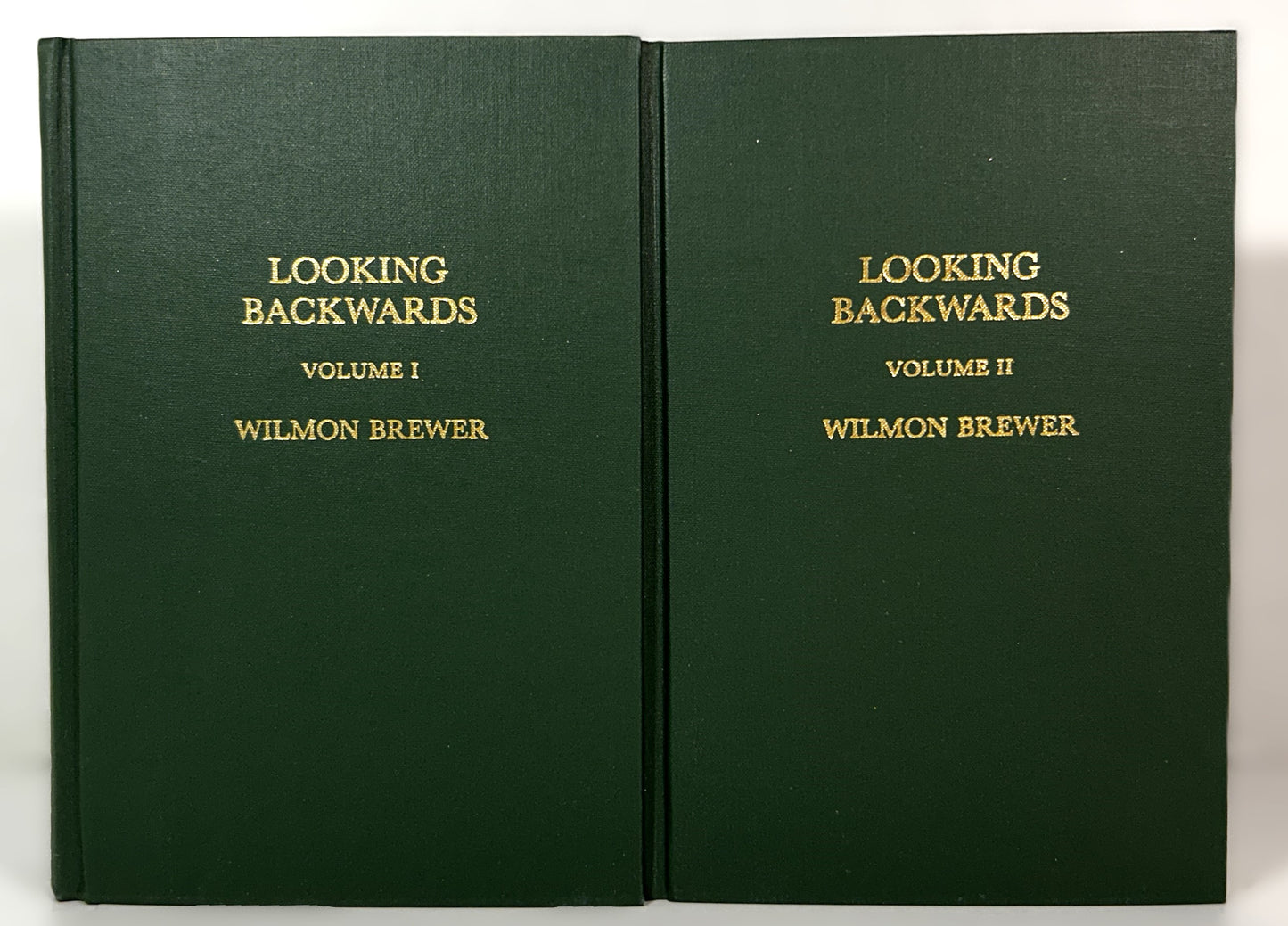 Set of 2 Looking Backwards: an Autobiography by Wilmon Brewer 1985