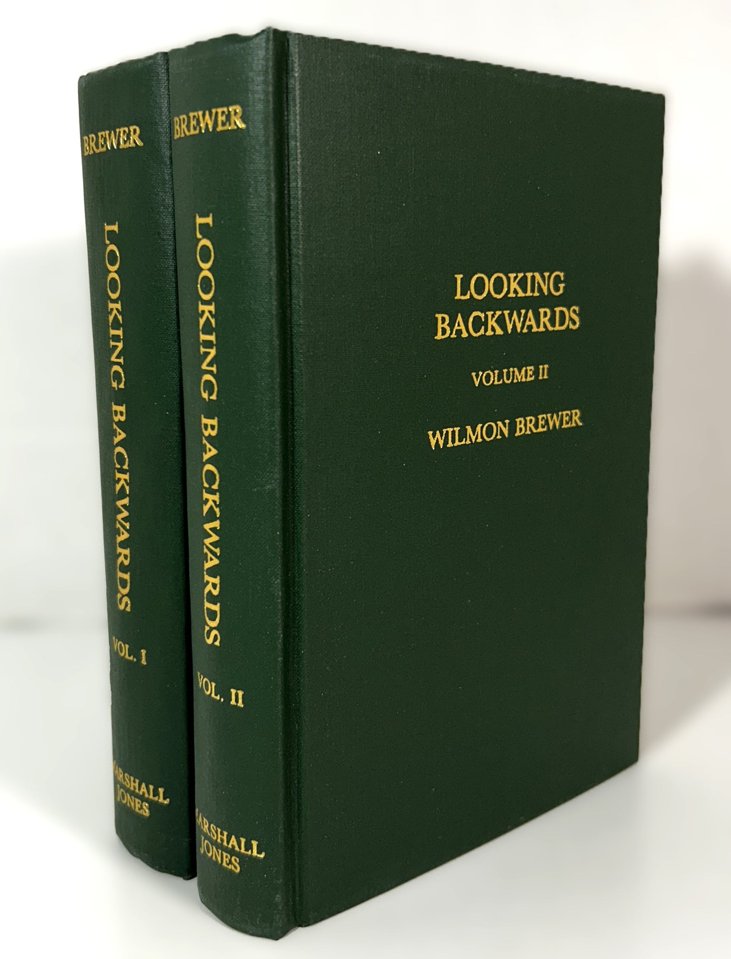 Set of 2 Looking Backwards: an Autobiography by Wilmon Brewer 1985