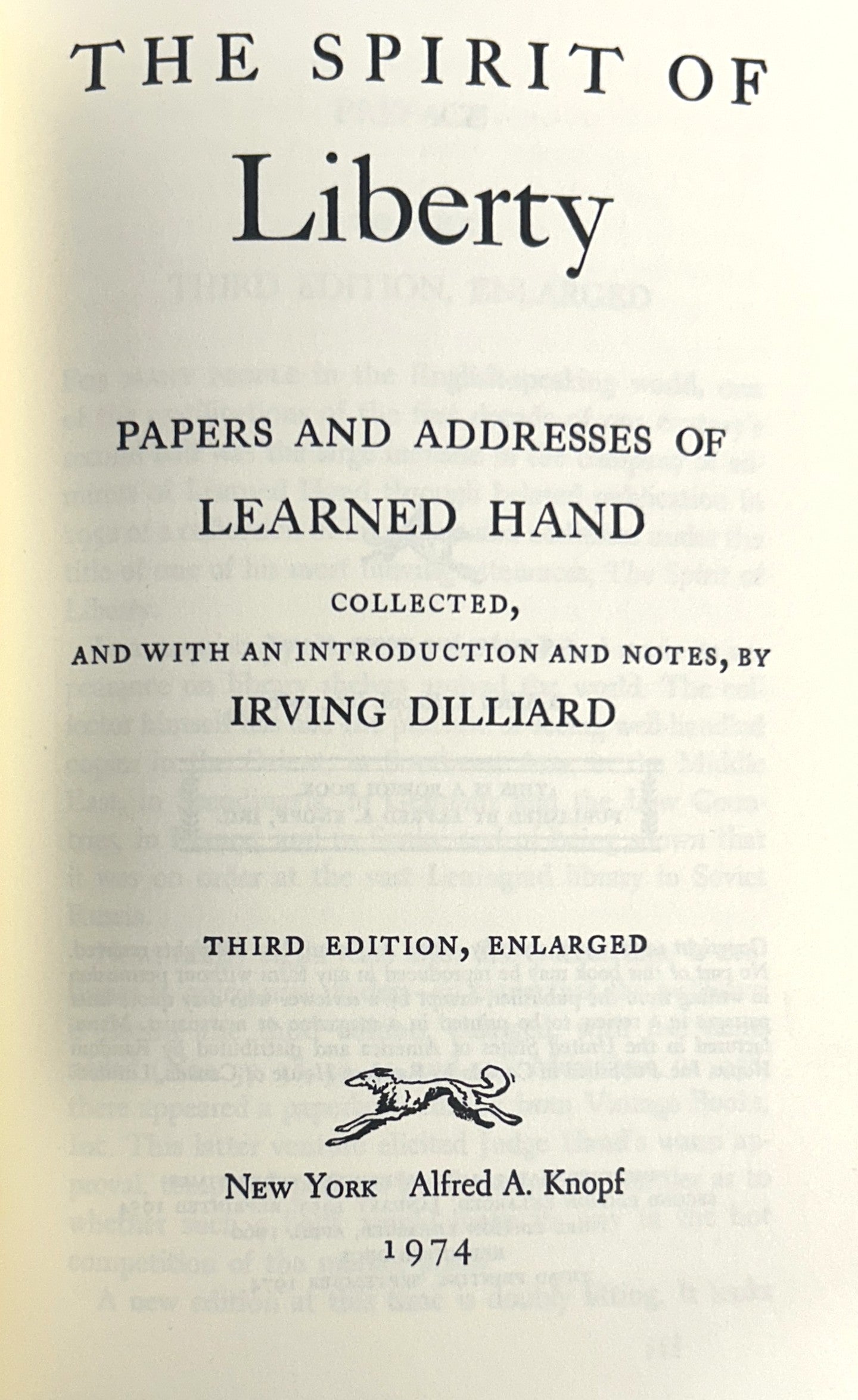 Classics of Liberty: The Spirit of Liberty & The Bill of Rights by Learned Hand 1998