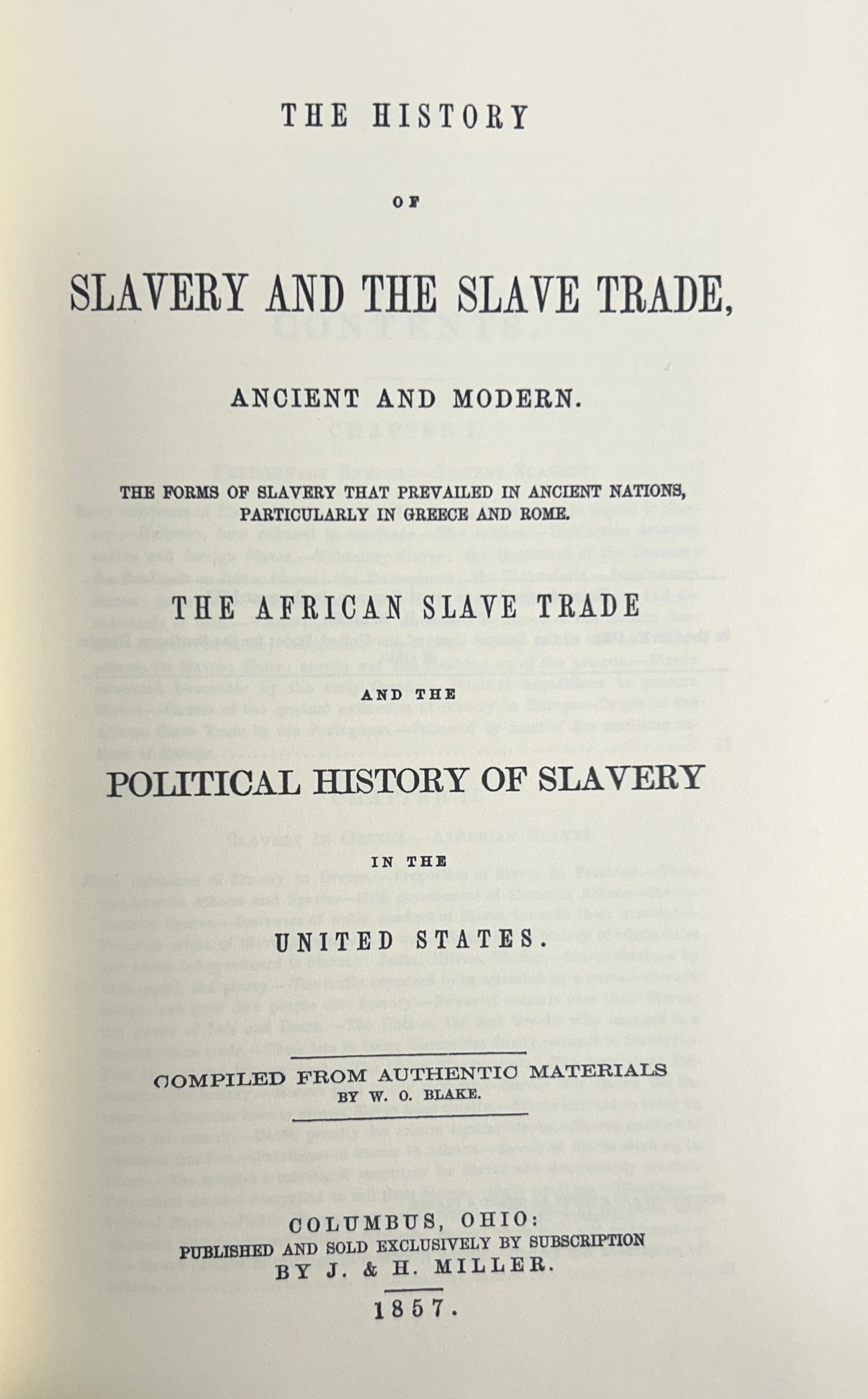 Easton Press: The History of Slavery and the Slave Trade by WO Blake Ltd Ed 428/800